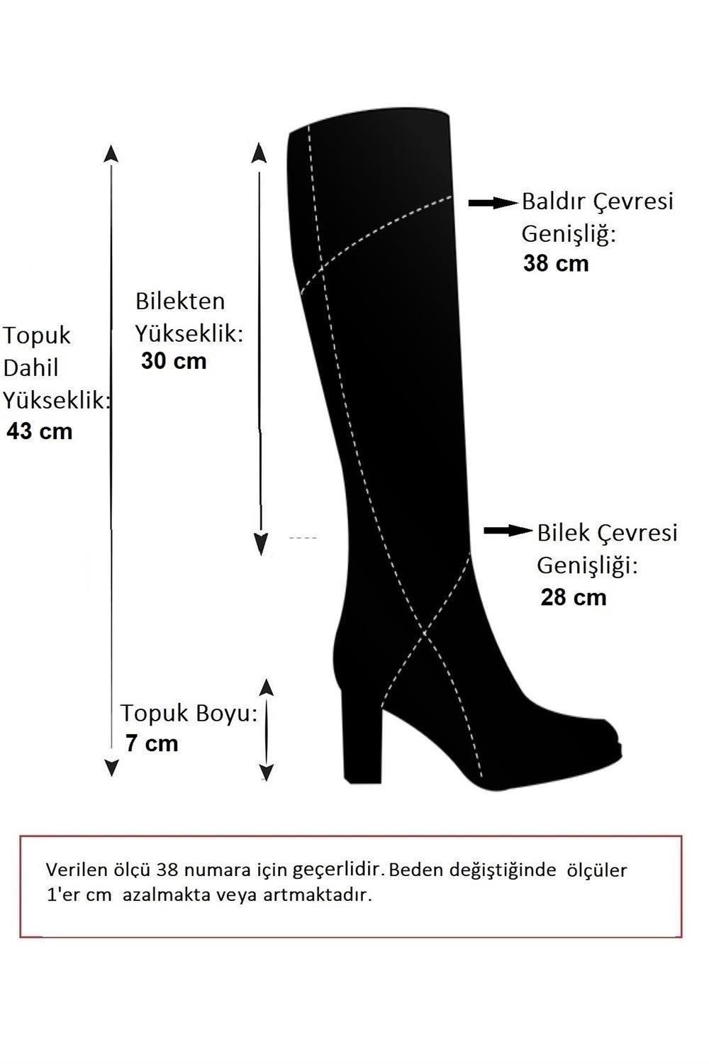 R674211309 Taba Kalın Topuklu Kadın Çizme