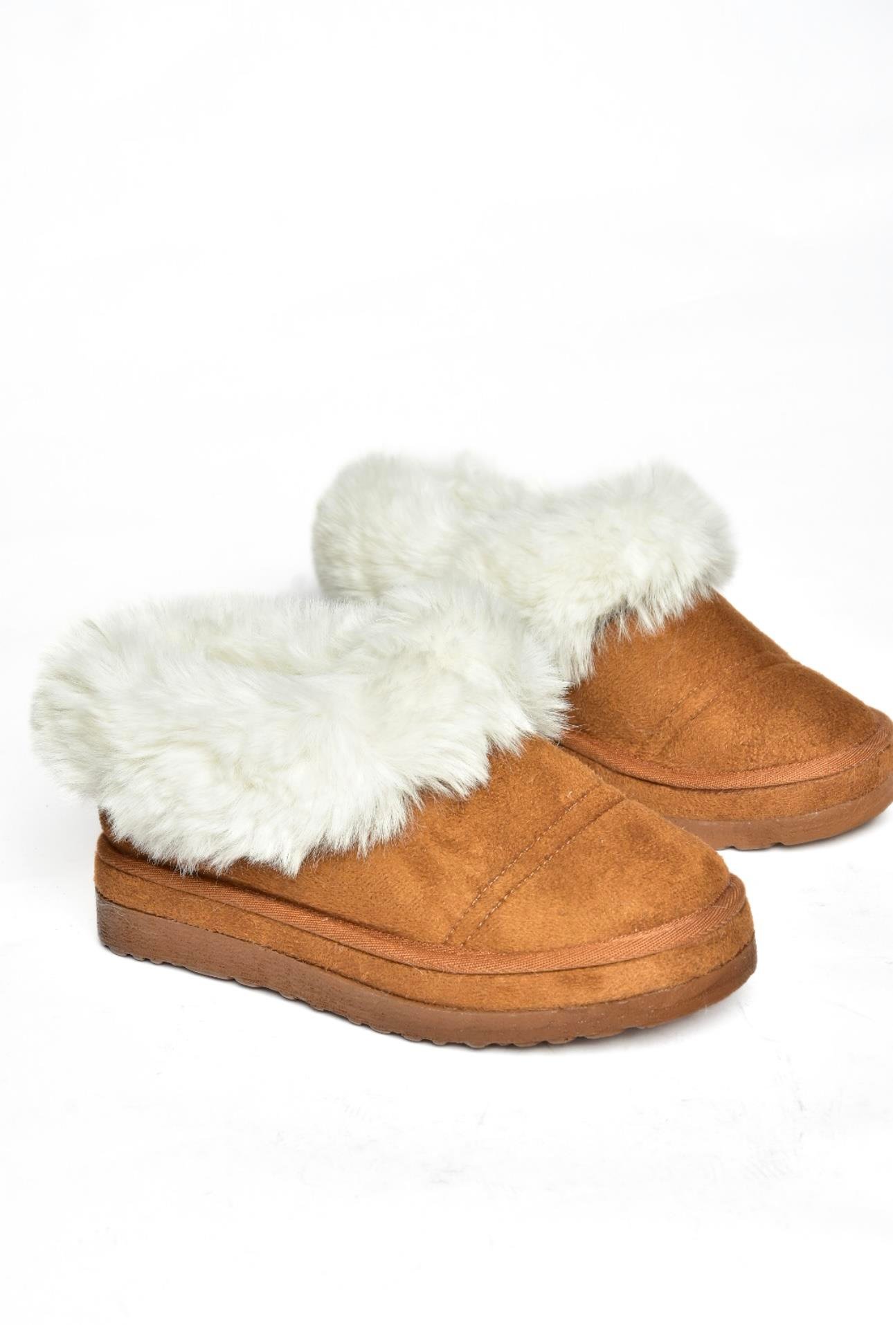 R824667202 Taba/Taba Süet Peluş Kadın Ayakkabı 