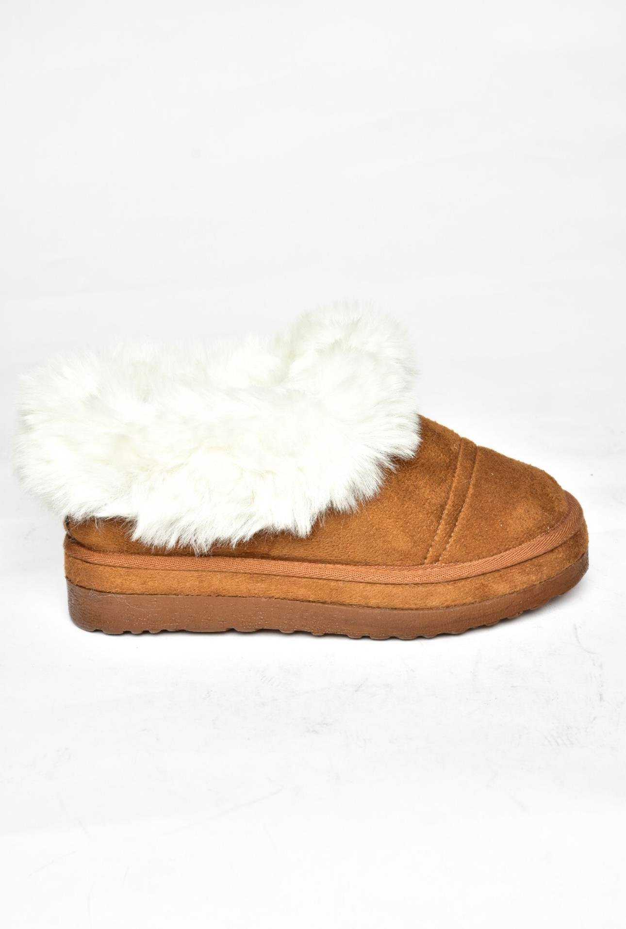 R824667202 Taba/Taba Süet Peluş Kadın Ayakkabı 