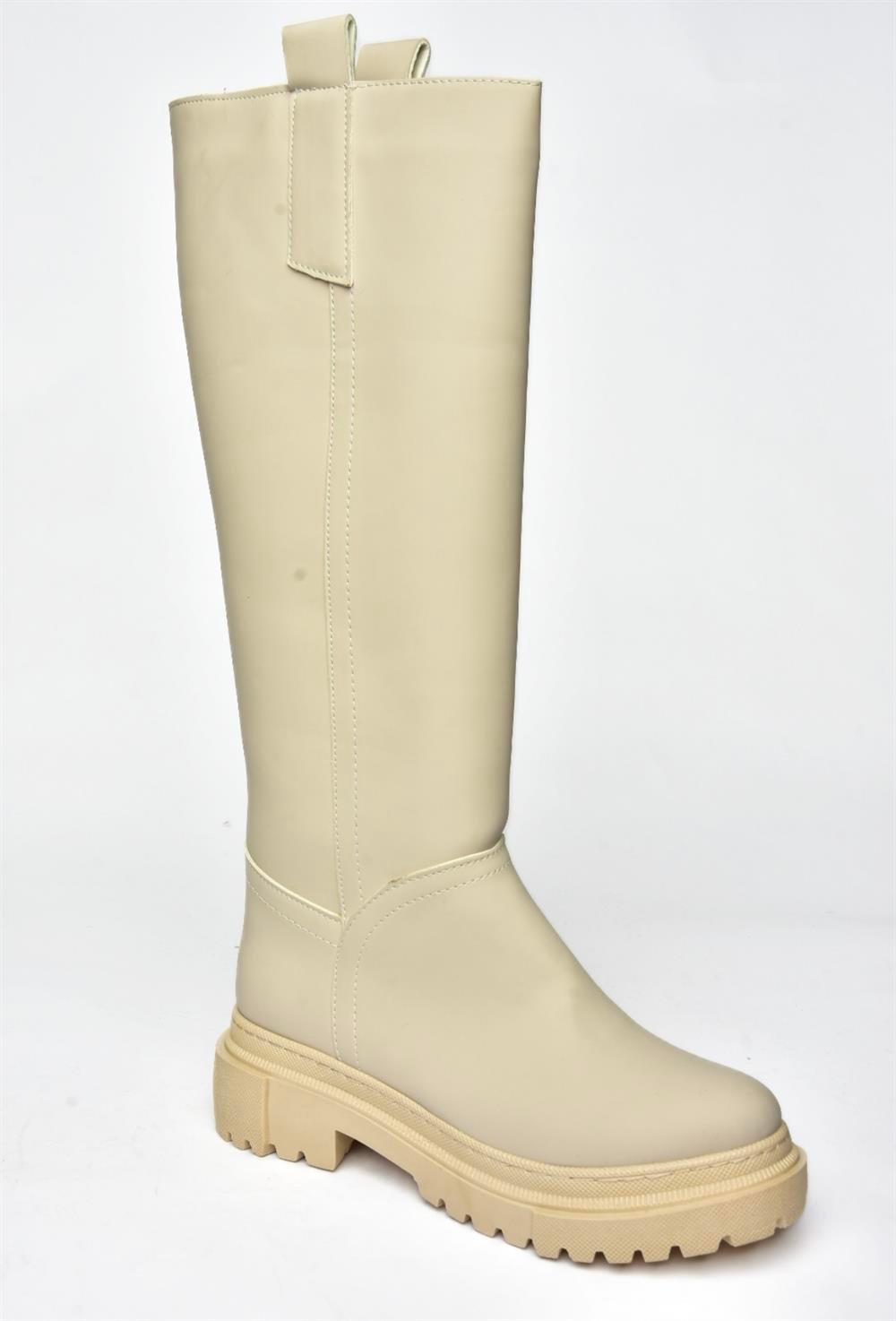 R973201109 Bej Kalın Tabanlı Kadın Çizme