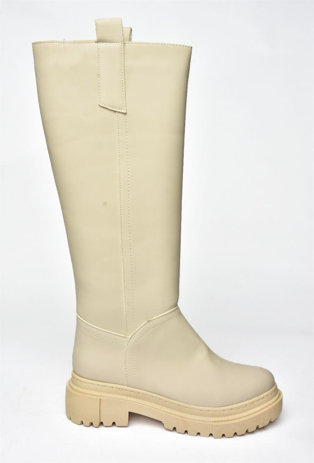 R973201109 Bej Kalın Tabanlı Kadın Çizme