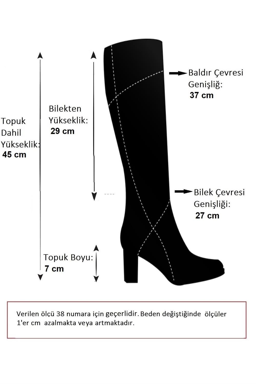 R996021709 Siyah Kalın Topuklu Kadın Çizme