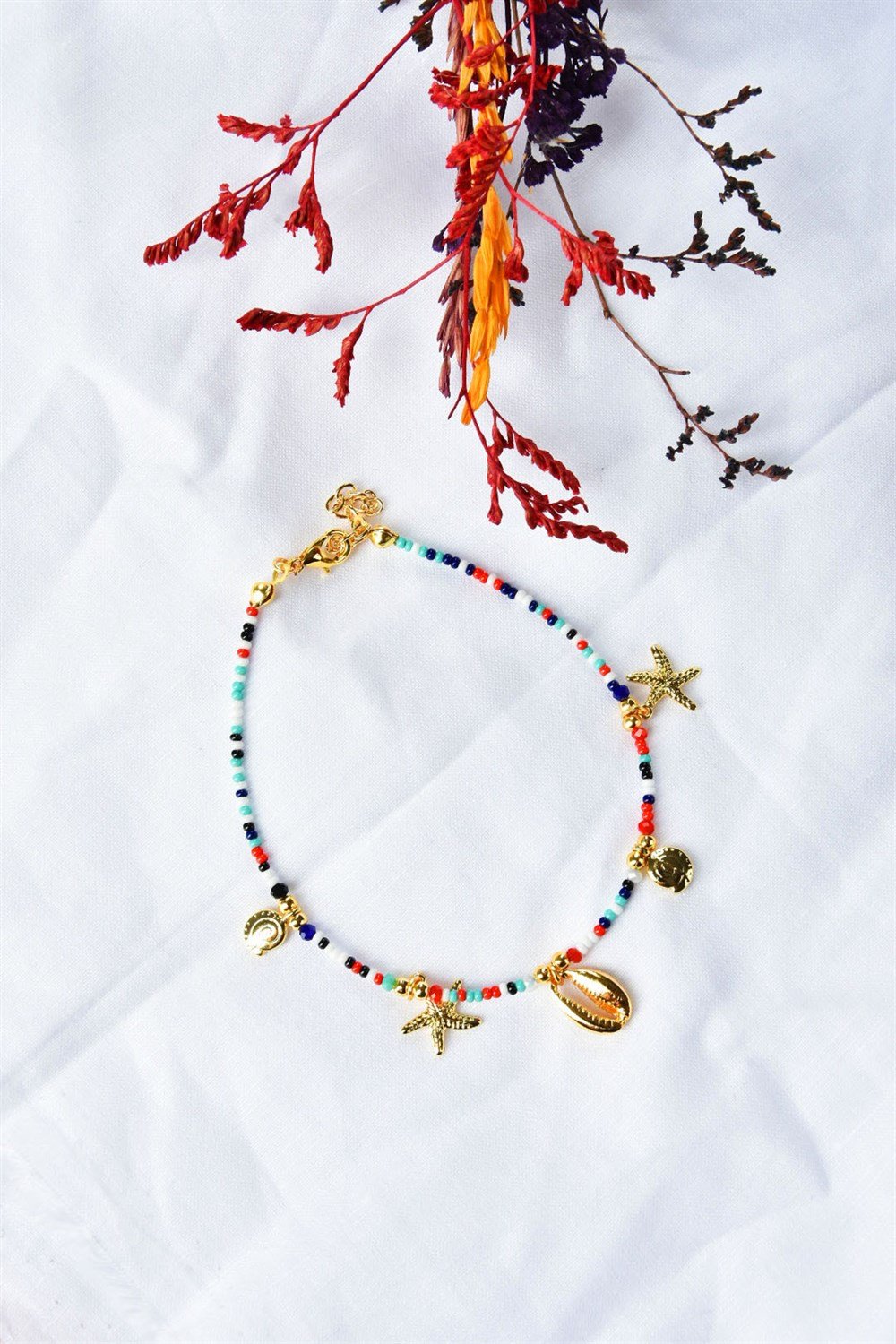 Renkli Deniz Temalı Boncuk Halhal KA011003