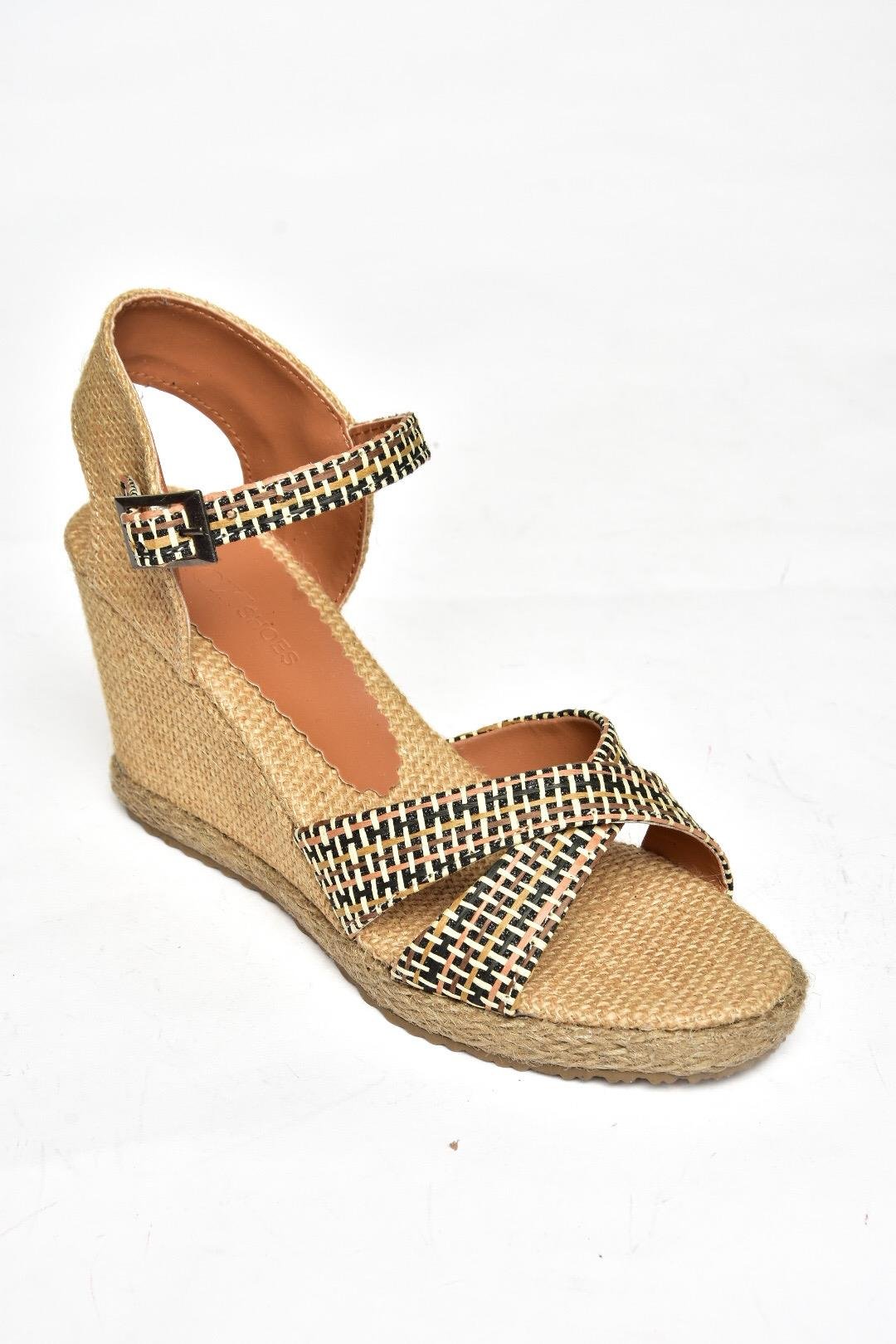 S241414004 Siyah Kumaş Simli Dolgu Topuklu Kadın Ayakkabı