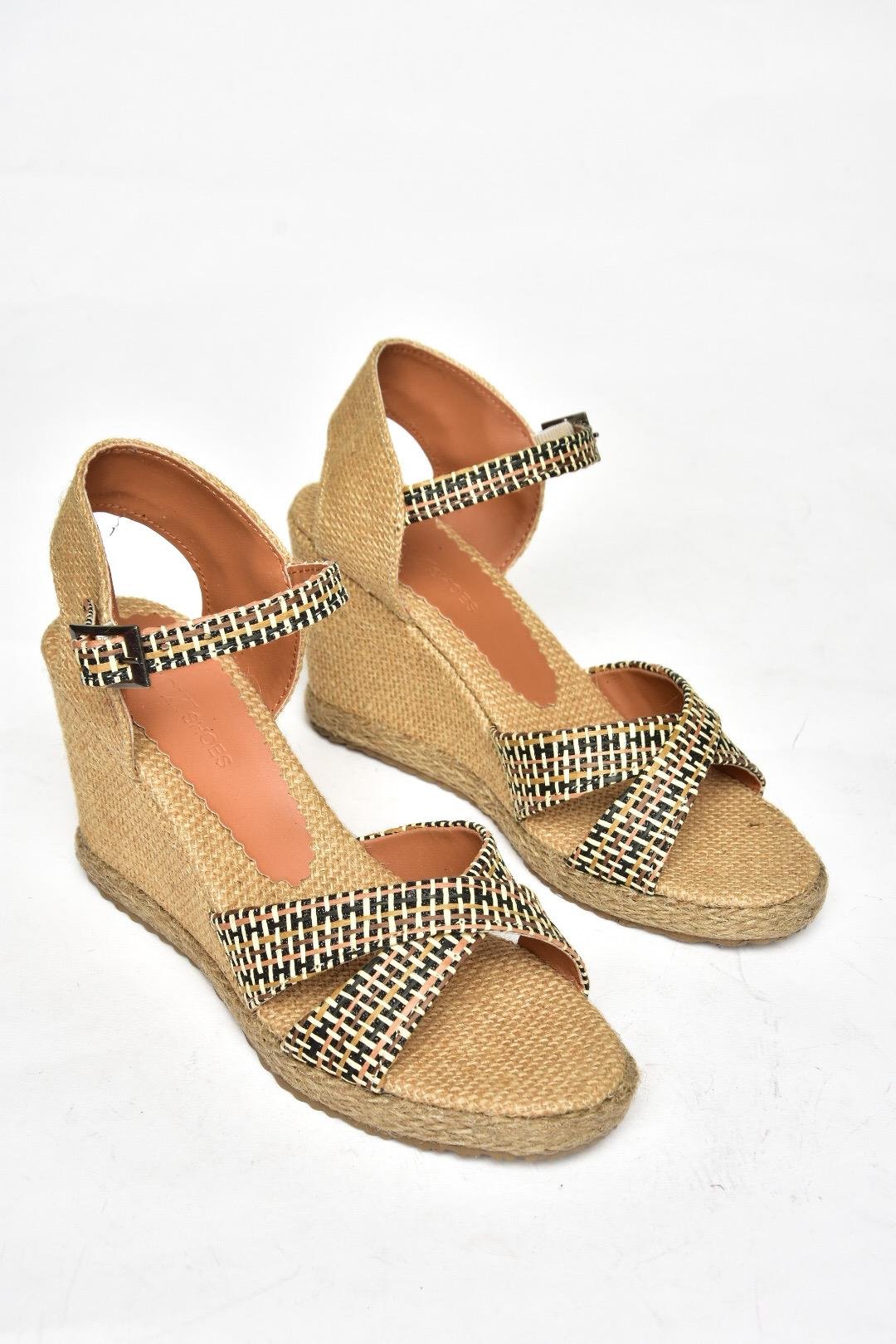 S241414004 Siyah Kumaş Simli Dolgu Topuklu Kadın Ayakkabı