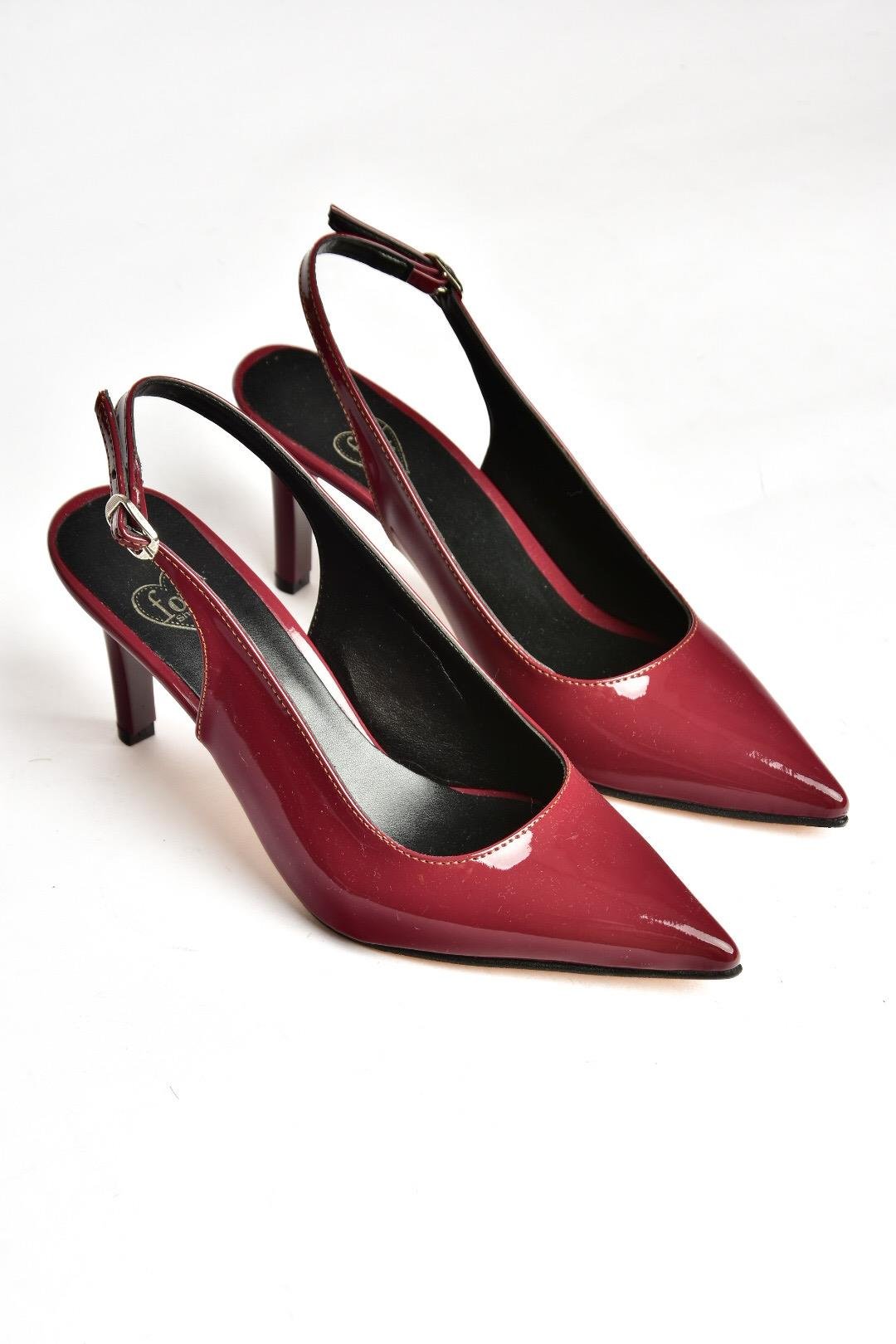 S654071708 Bordo Rugan İnce Topuklu Kadın Ayakkabı
