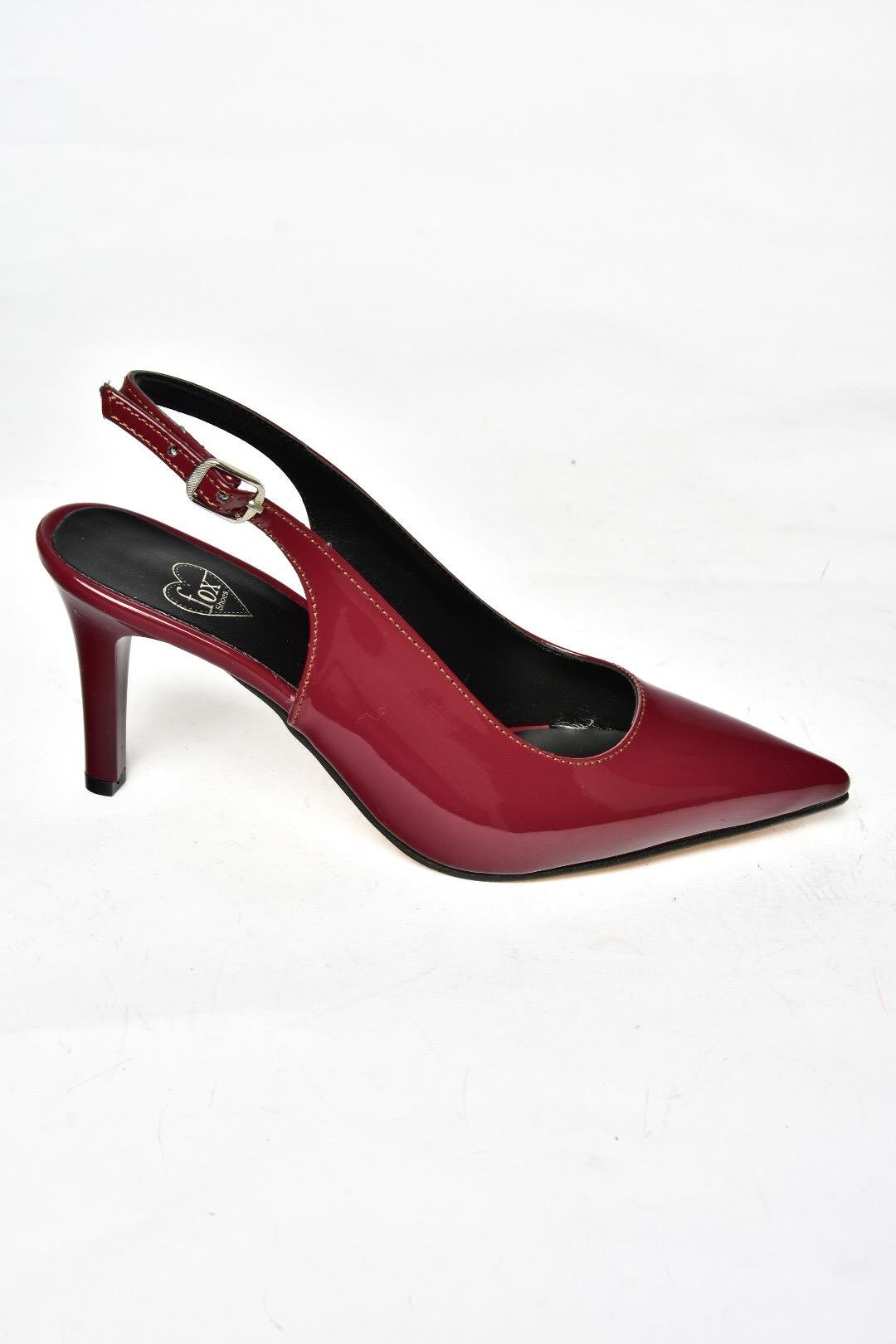 S654071708 Bordo Rugan İnce Topuklu Kadın Ayakkabı