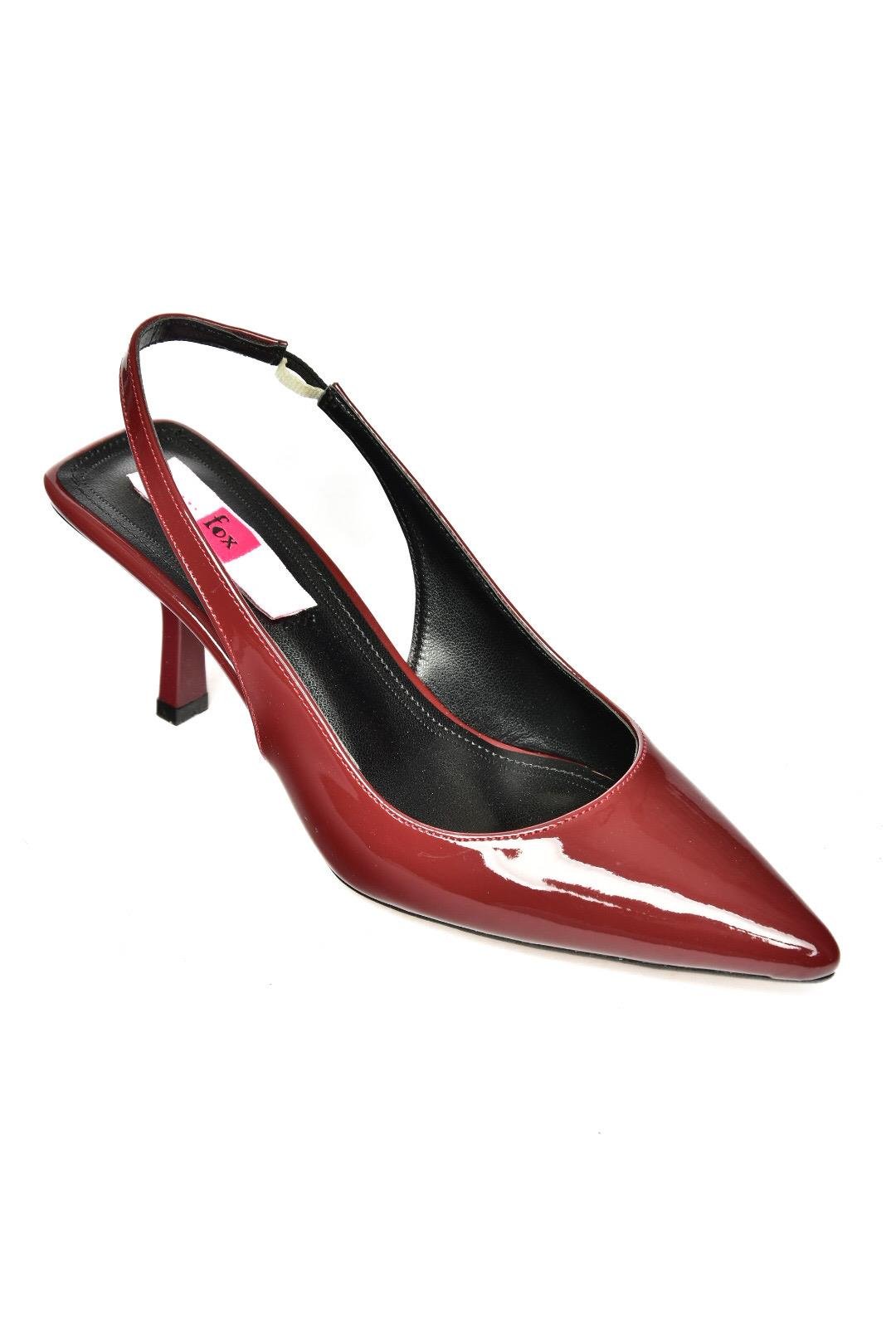 S820860108 Bordo Rugan İnce Topuklu Kadın Ayakkabı