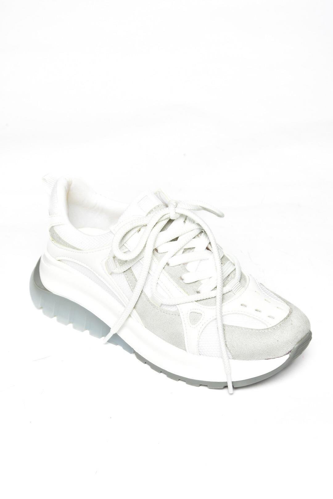S973413104 Beyaz Kumaş Spor Ayakkabı Sneakers