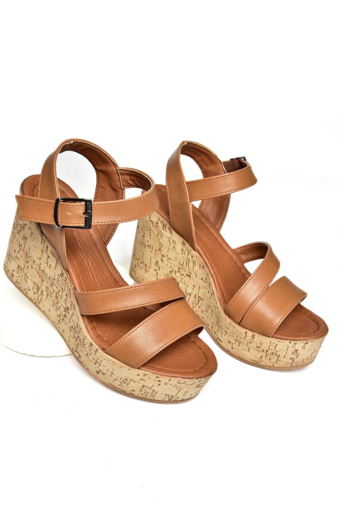 S996061209 Taba Dolgu Topuklu Kadın Ayakkabı