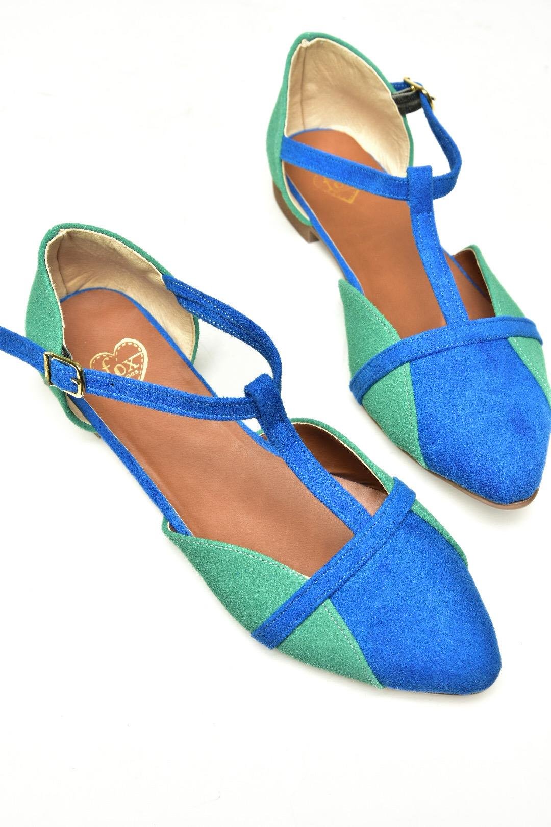 Saks Mavi/Su Yeşili Kadın Babet B726881802