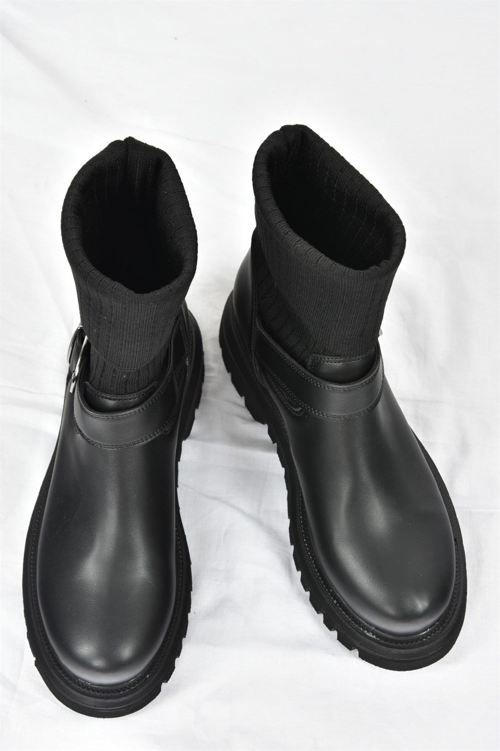 Siyah Deri/Triko Kadın Bot L524021709