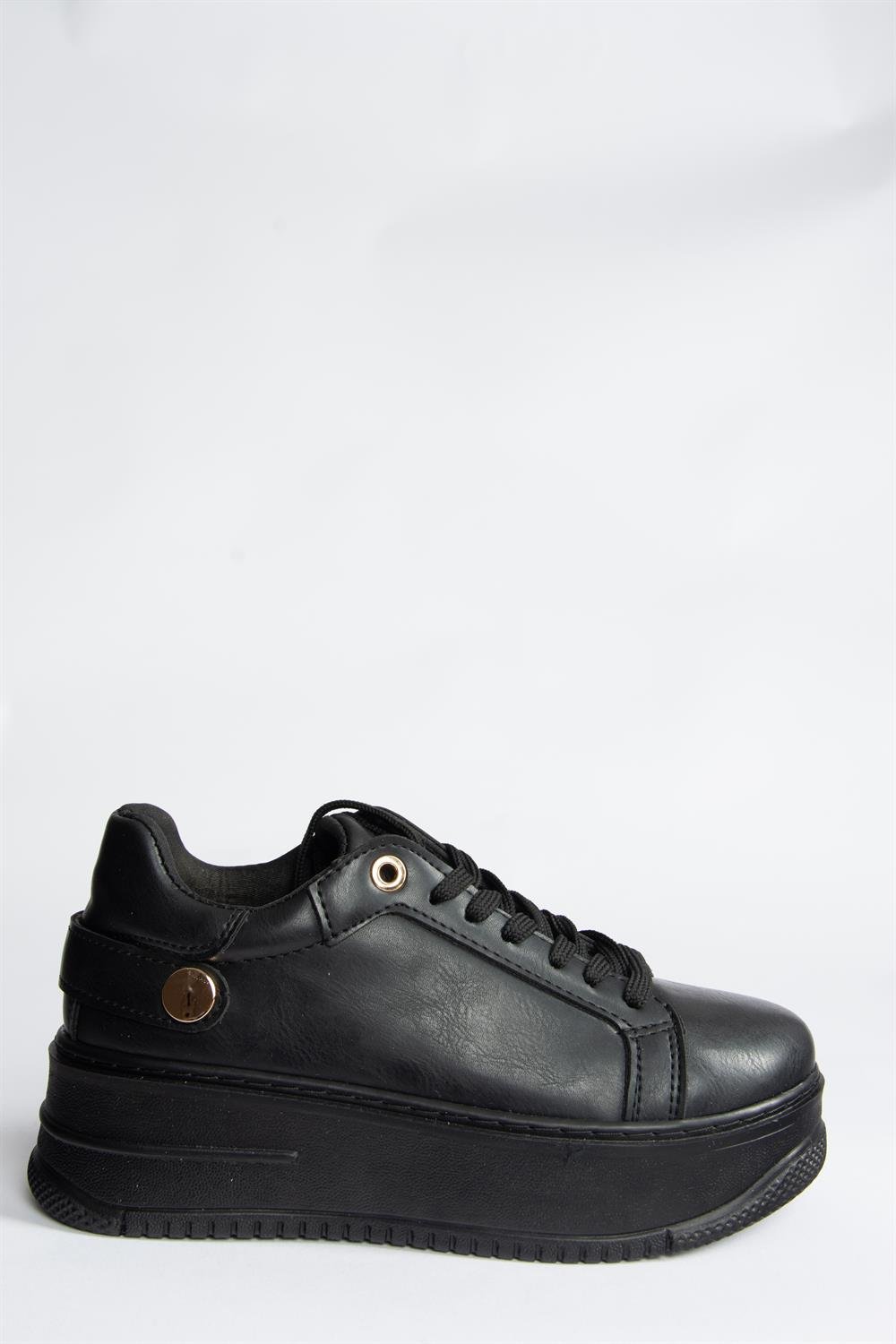 Siyah Kalın Tabanlı Günlük Sneaker Spor Ayakkabı P973518009
