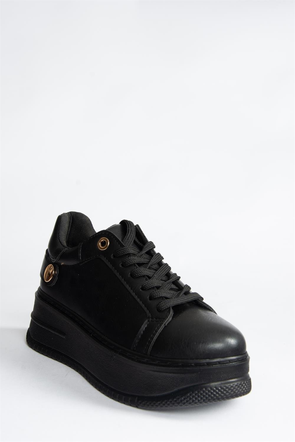 Siyah Kalın Tabanlı Günlük Sneaker Spor Ayakkabı P973518009