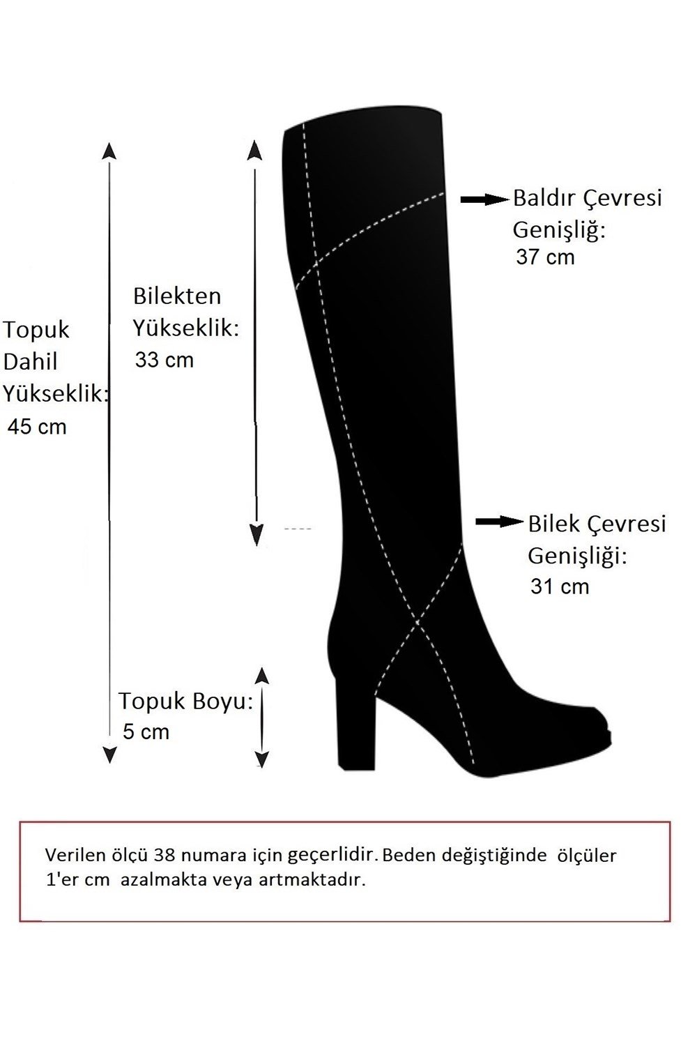 Siyah  Kalın Tabanlı   Kadın Çizme N726608009