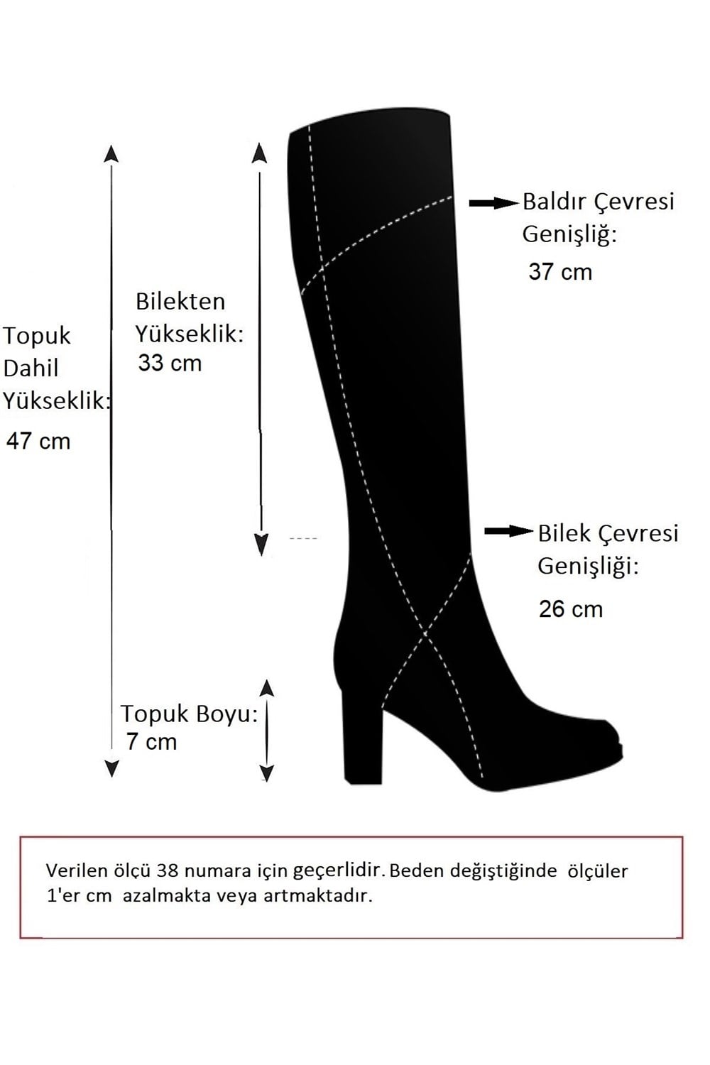 Siyah Kalın Topuklu Günlük Kadın Çizme N282210109