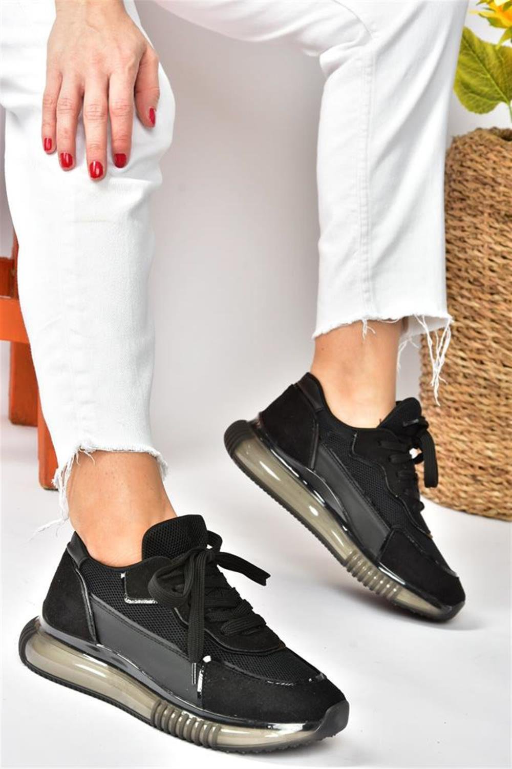 Siyah Süet Günlük Spor Ayakkabı Sneakers P973516802