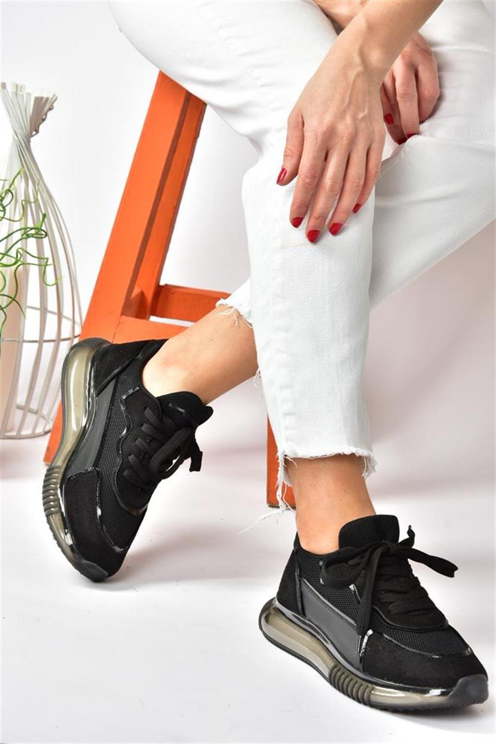 Siyah Süet Günlük Spor Ayakkabı Sneakers P973516802