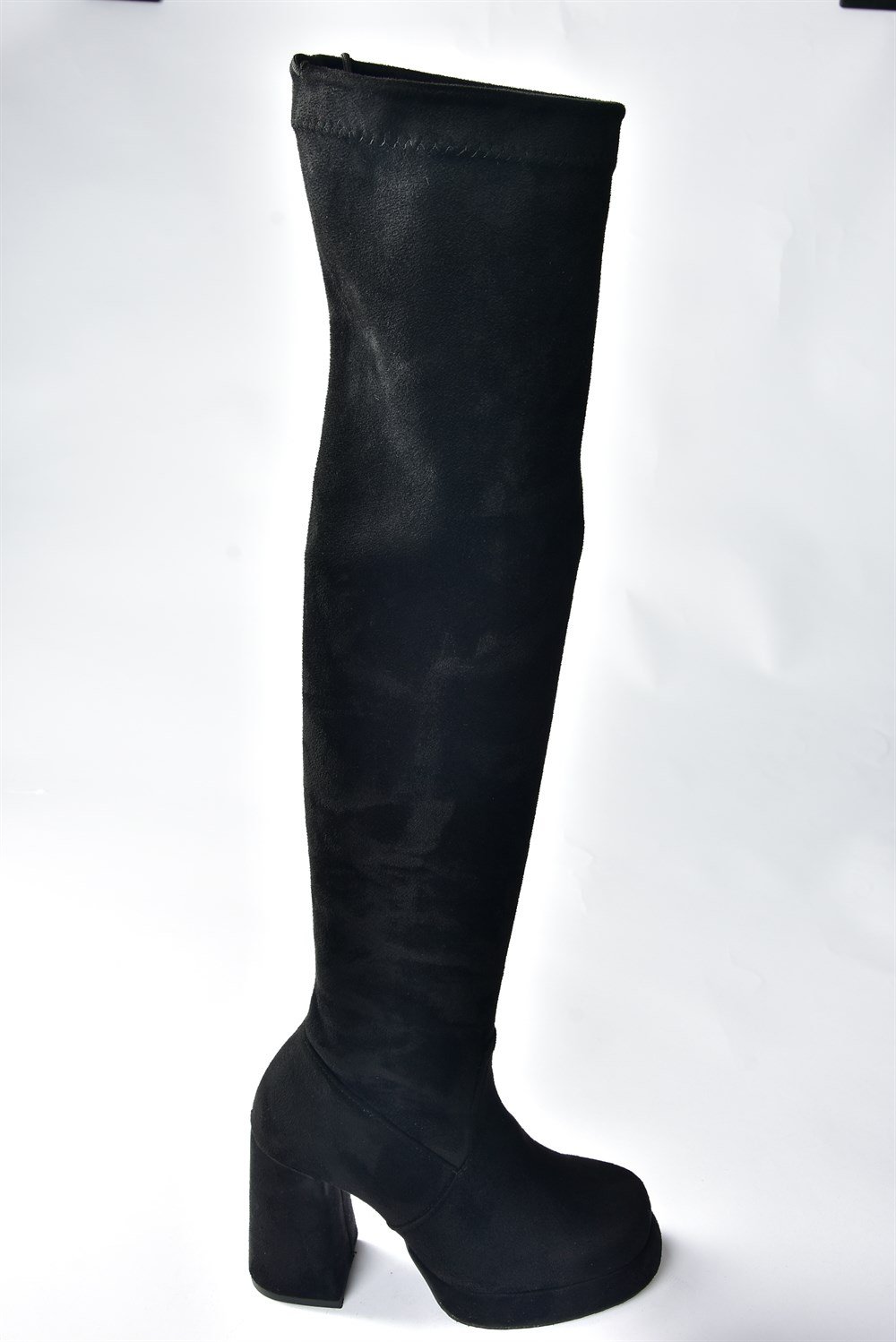 Siyah Süet Platform Taban Kadın Çizme N997601202