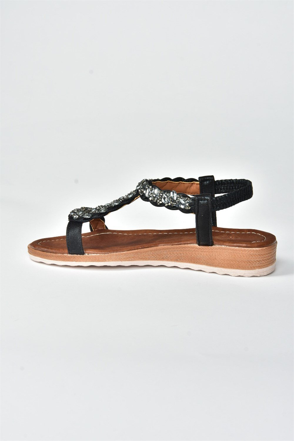 Siyah Taşlı Günlük Kadın Sandalet M258314809
