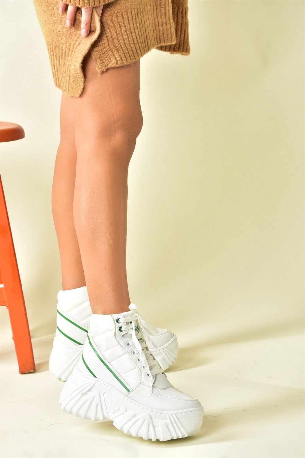 Siyah Yüksek Tabanlı Kadın Sneakers Bot N973115009