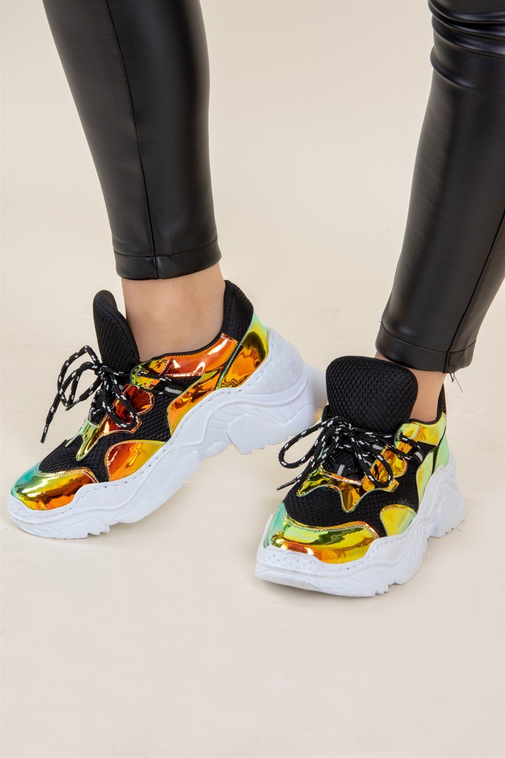 Siyah/Bakır Kadın Sneakers F425773449