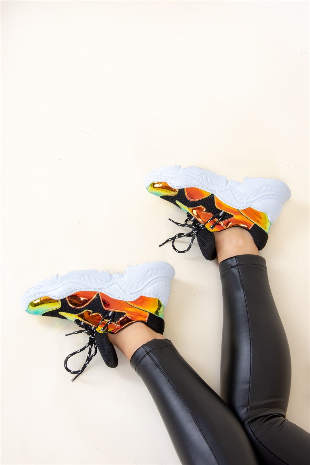 Siyah/Bakır Kadın Sneakers F425773449