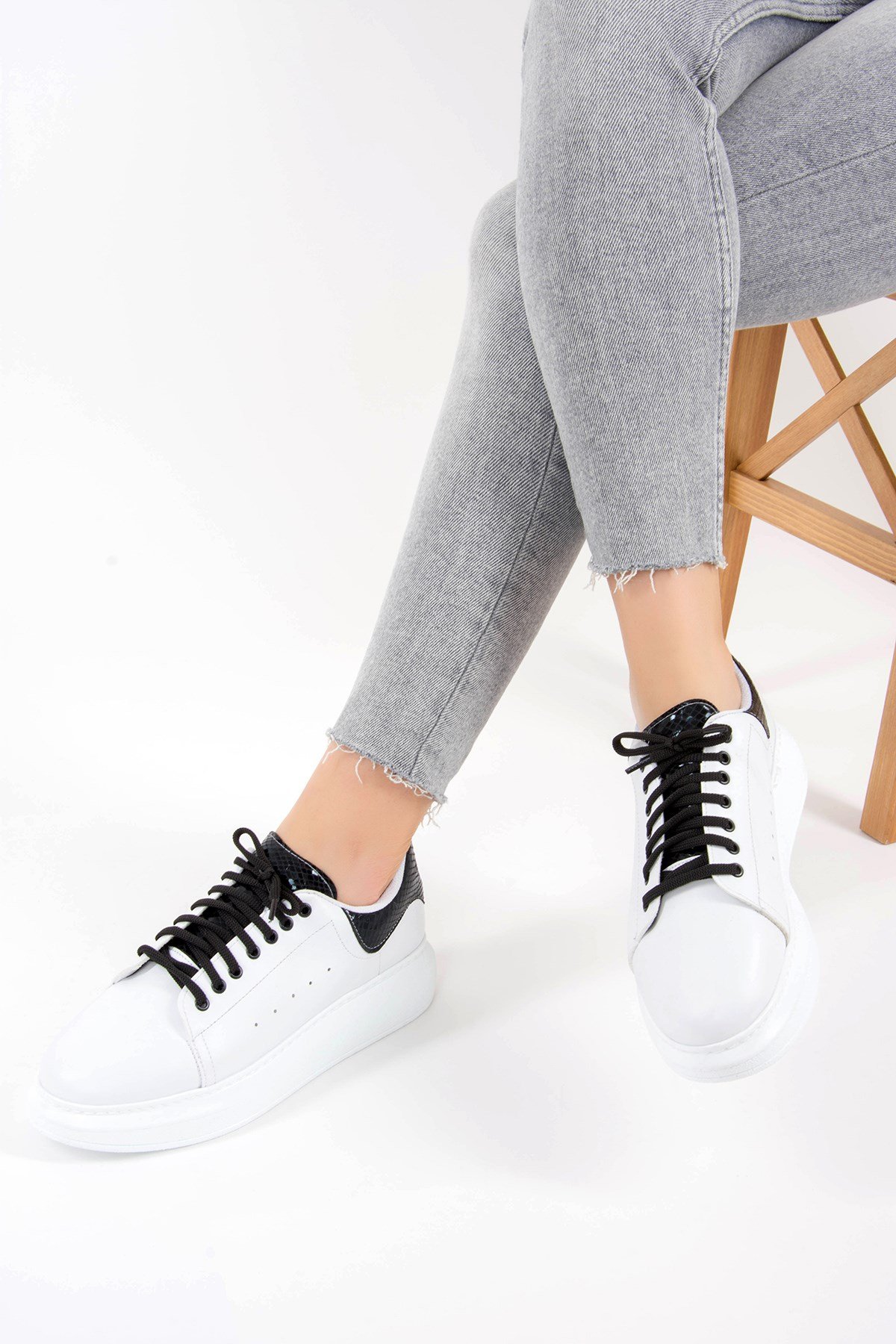 Siyah/Beyaz Kadın Sneakers F270282548
