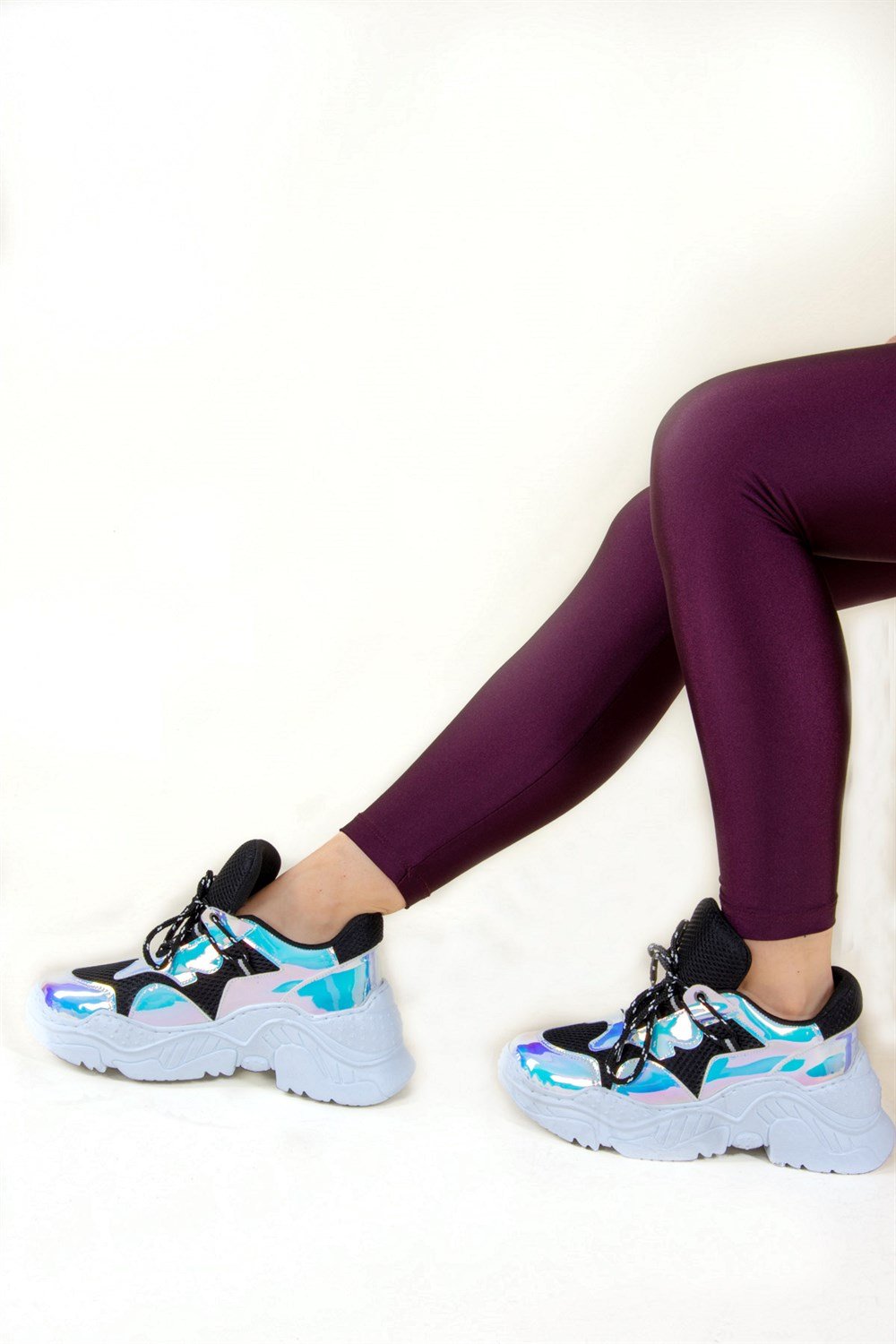 Siyah/Beyaz Kadın Sneakers F425773449