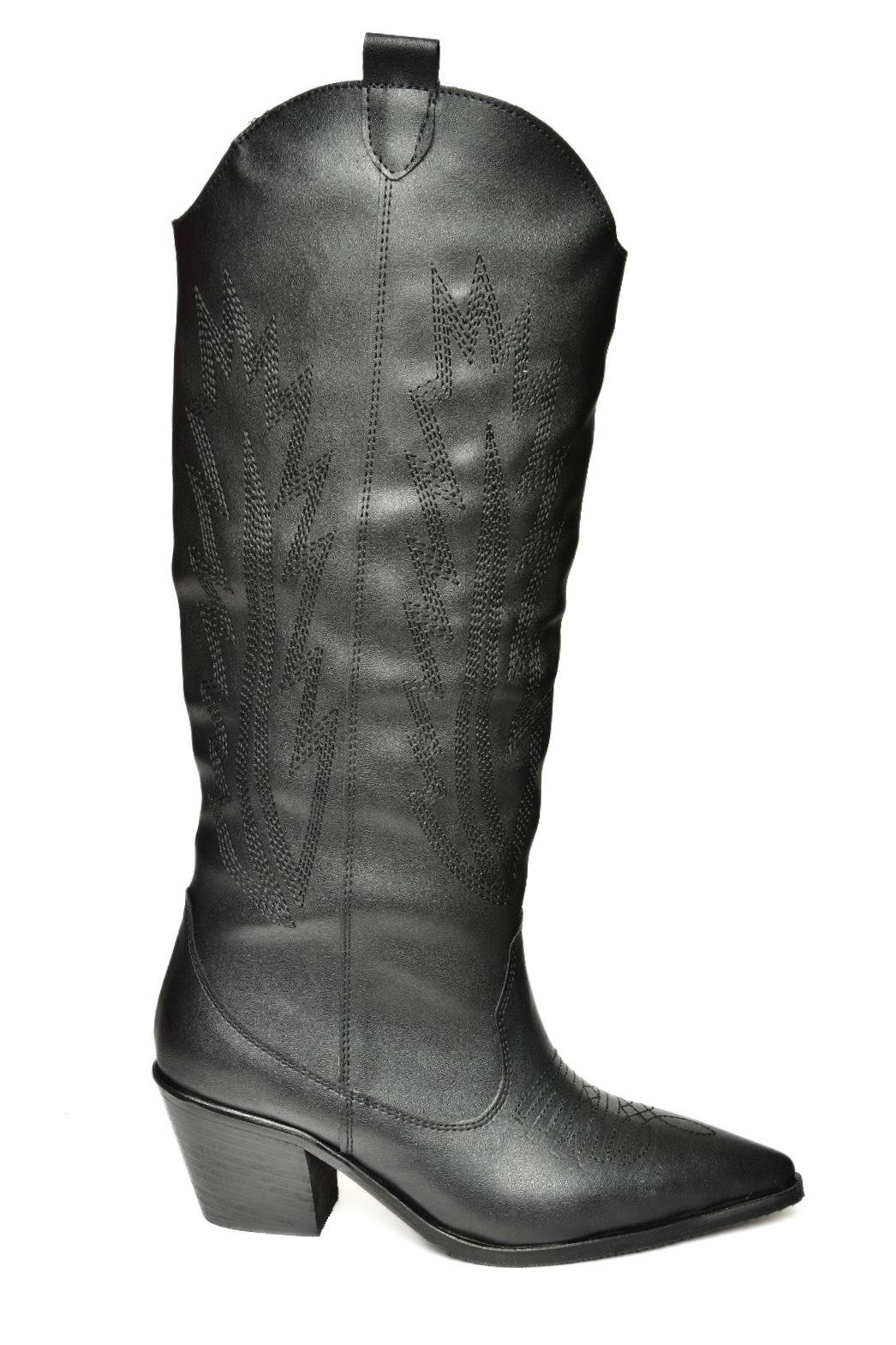 T267765209 Siyah Kovboy Model Kadın Çizme