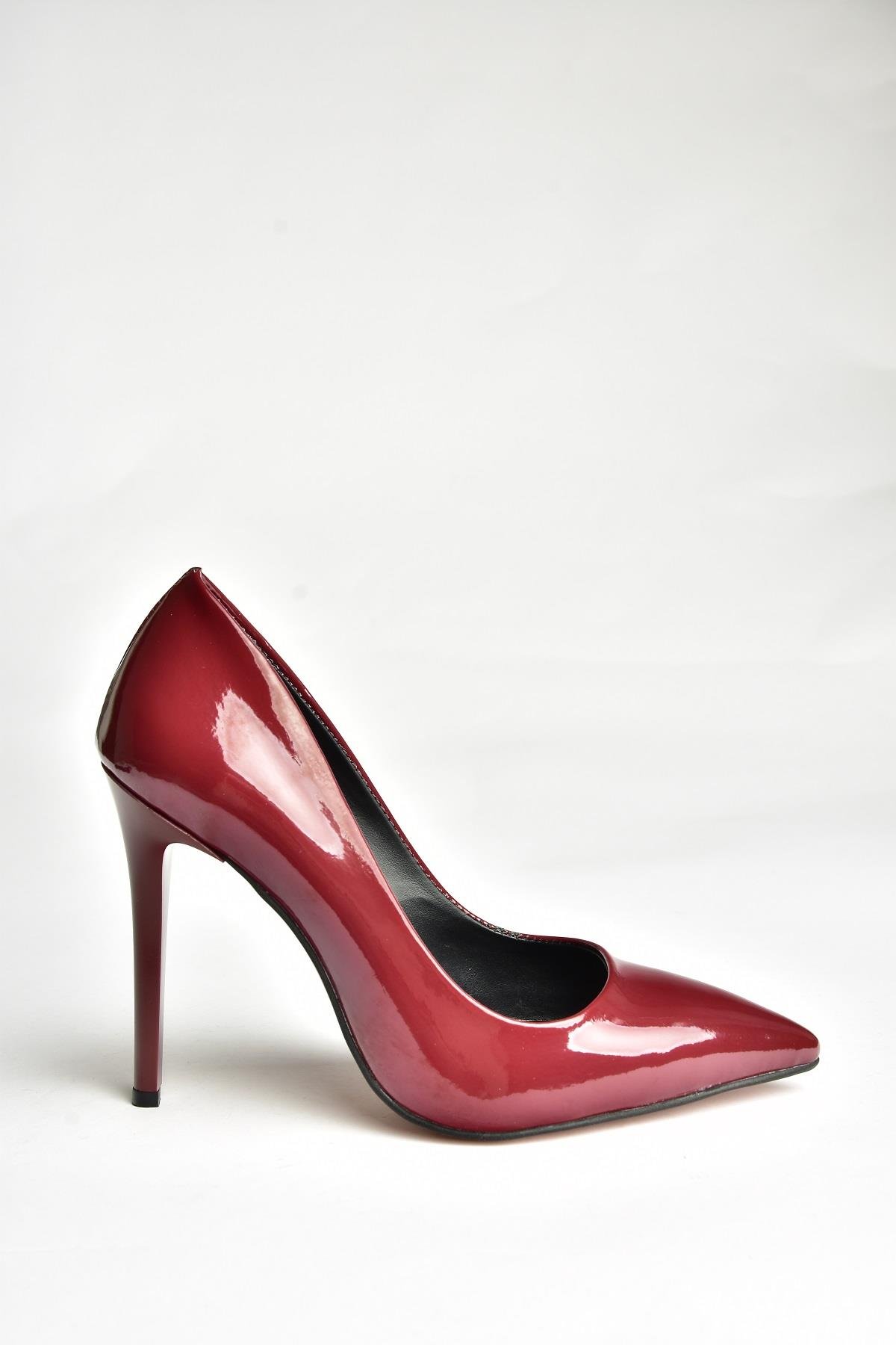 T676192008 Bordo Rugan İnce Topuklu Kadın Stiletto
