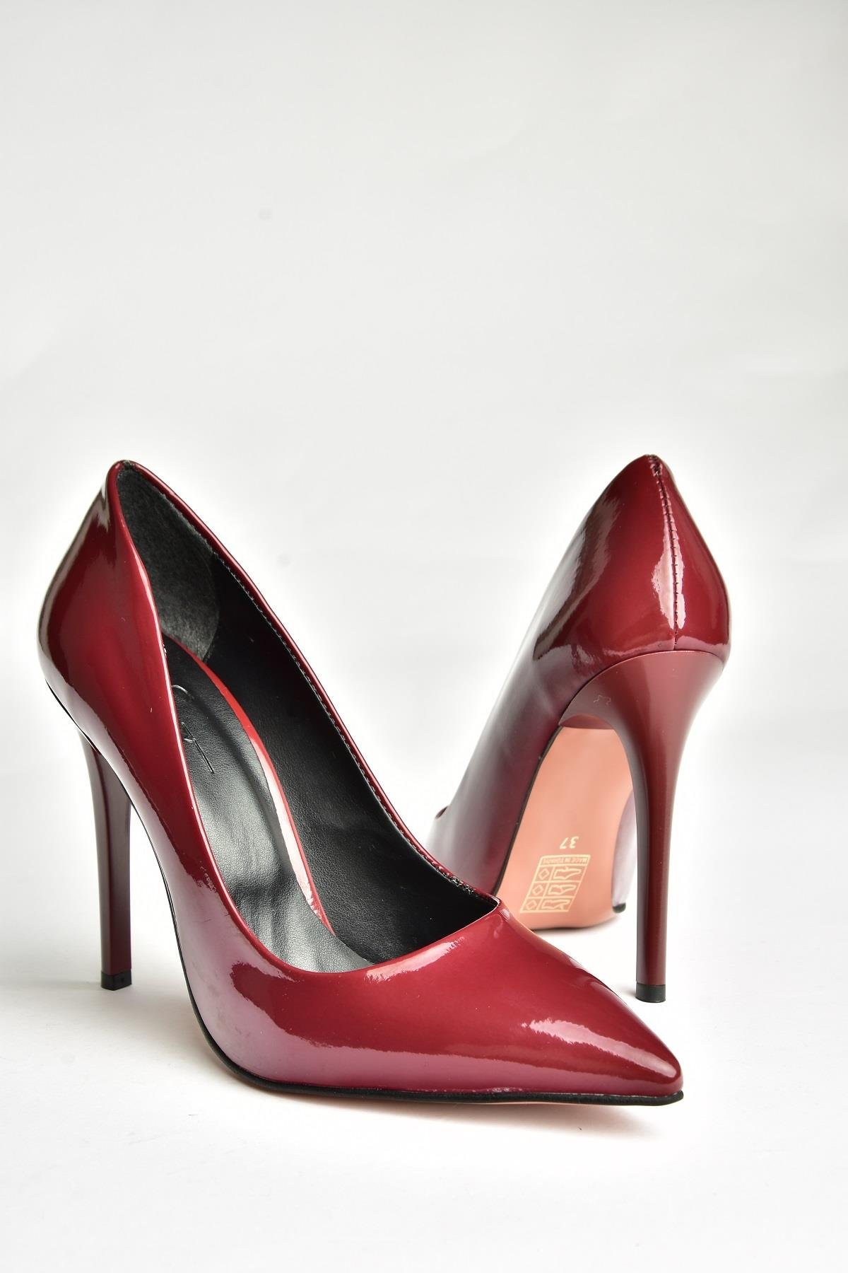 T676192008 Bordo Rugan İnce Topuklu Kadın Stiletto