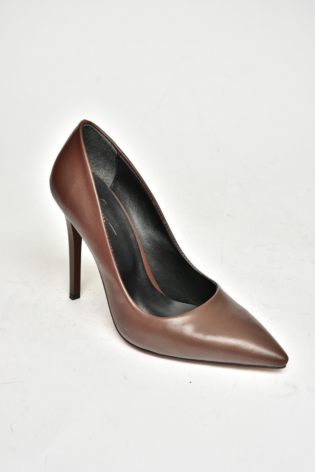 T676192009 Kahverengi İnce Topuklu Kadın Stiletto