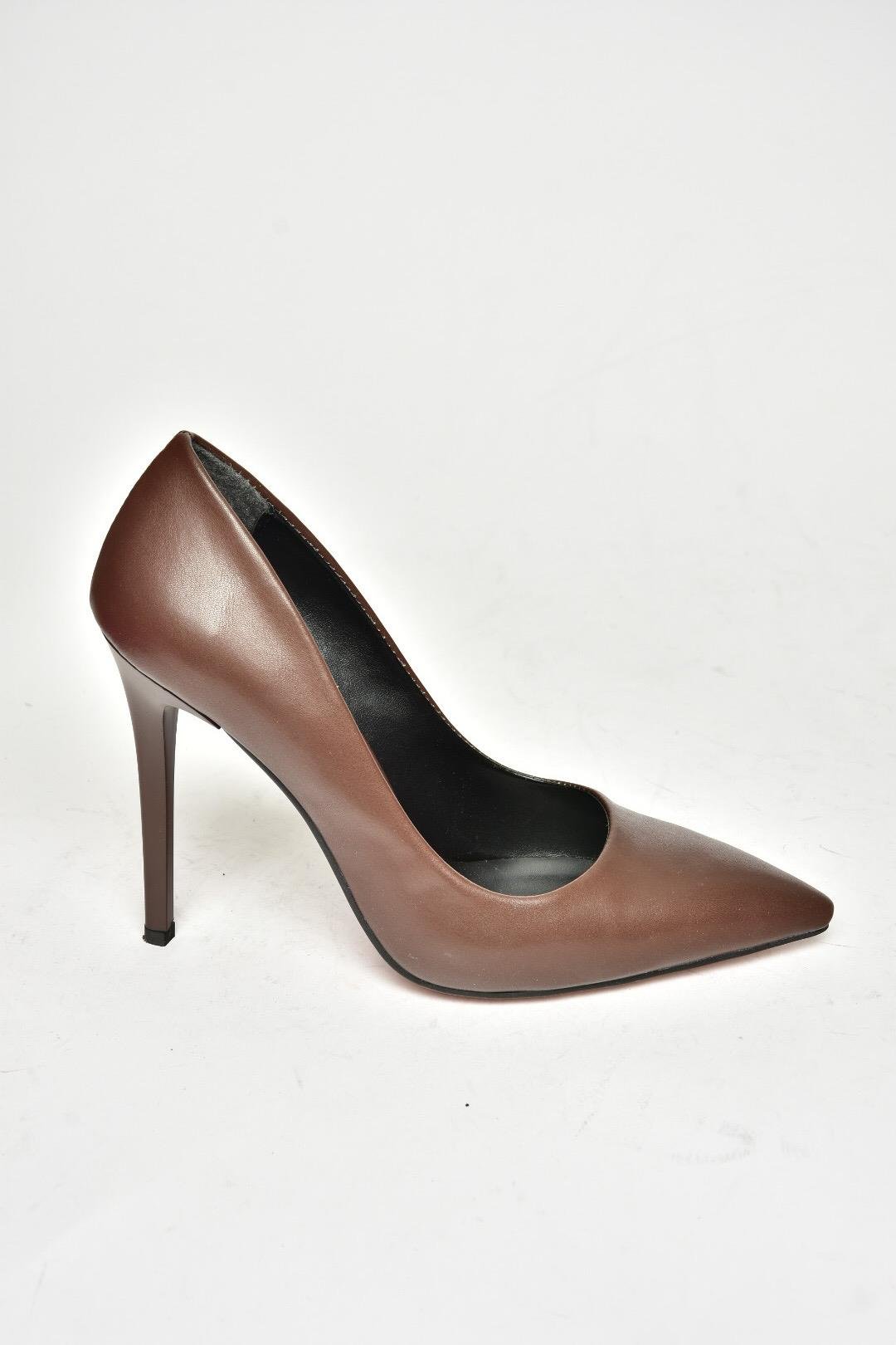 T676192009 Kahverengi İnce Topuklu Kadın Stiletto