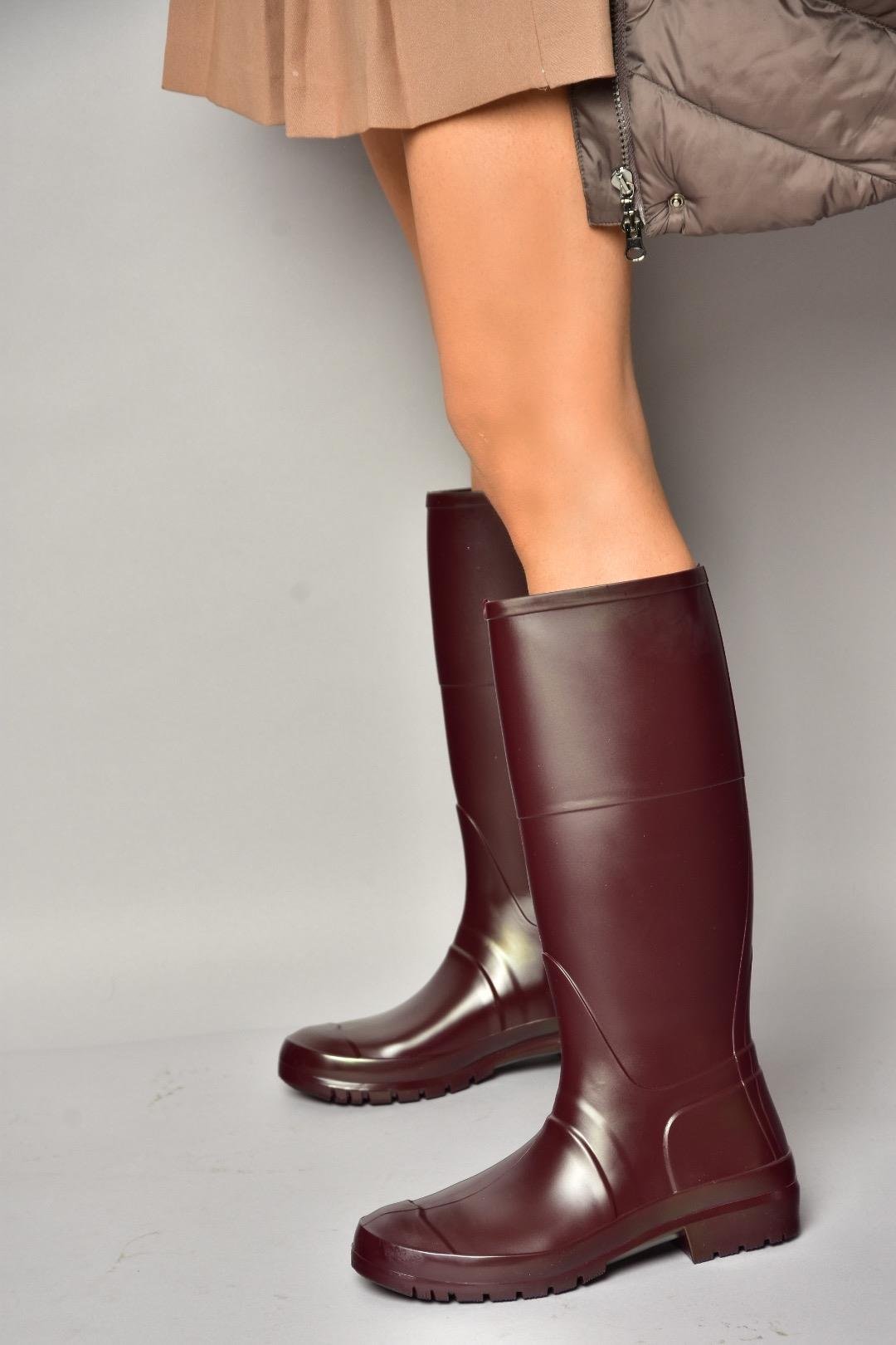 T858704009 Bordo Yağmur Çizmesi 
