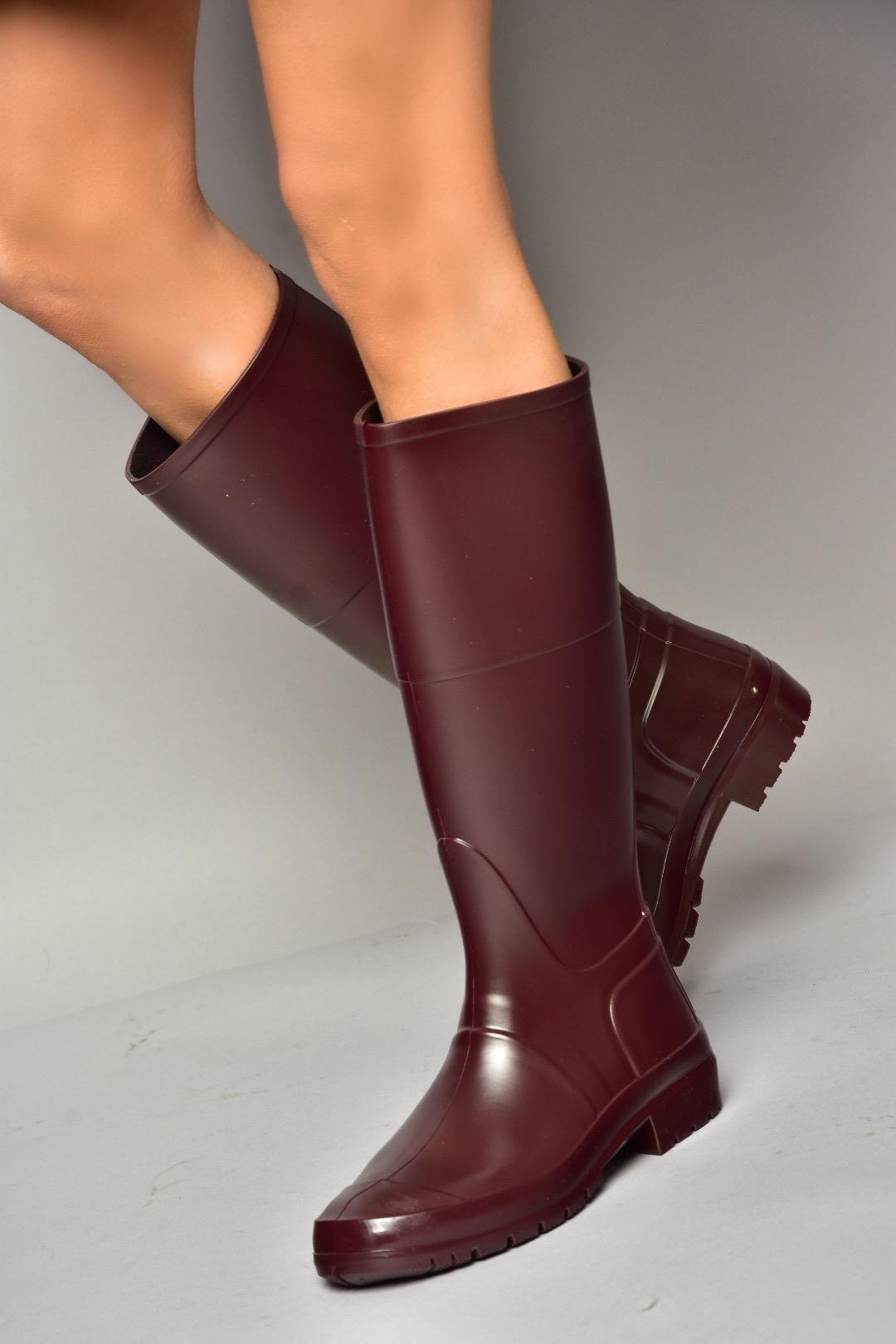 T858704009 Bordo Yağmur Çizmesi 
