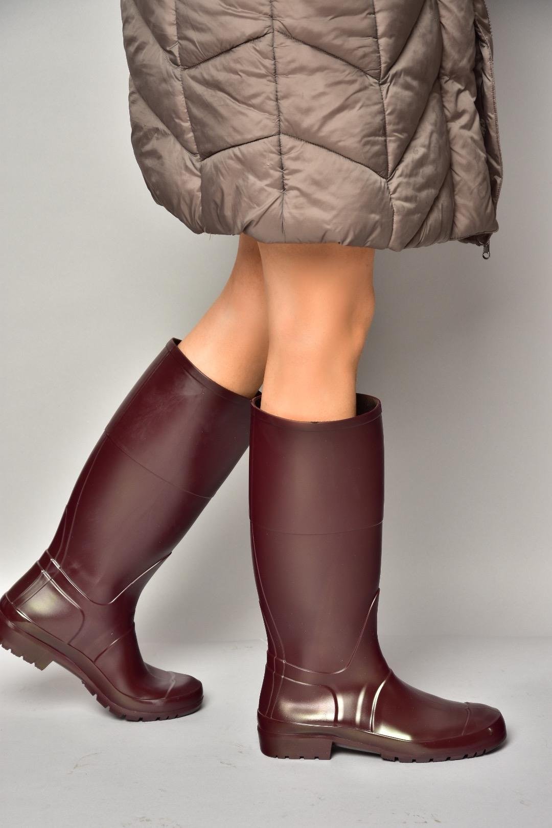 T858704009 Bordo Yağmur Çizmesi 