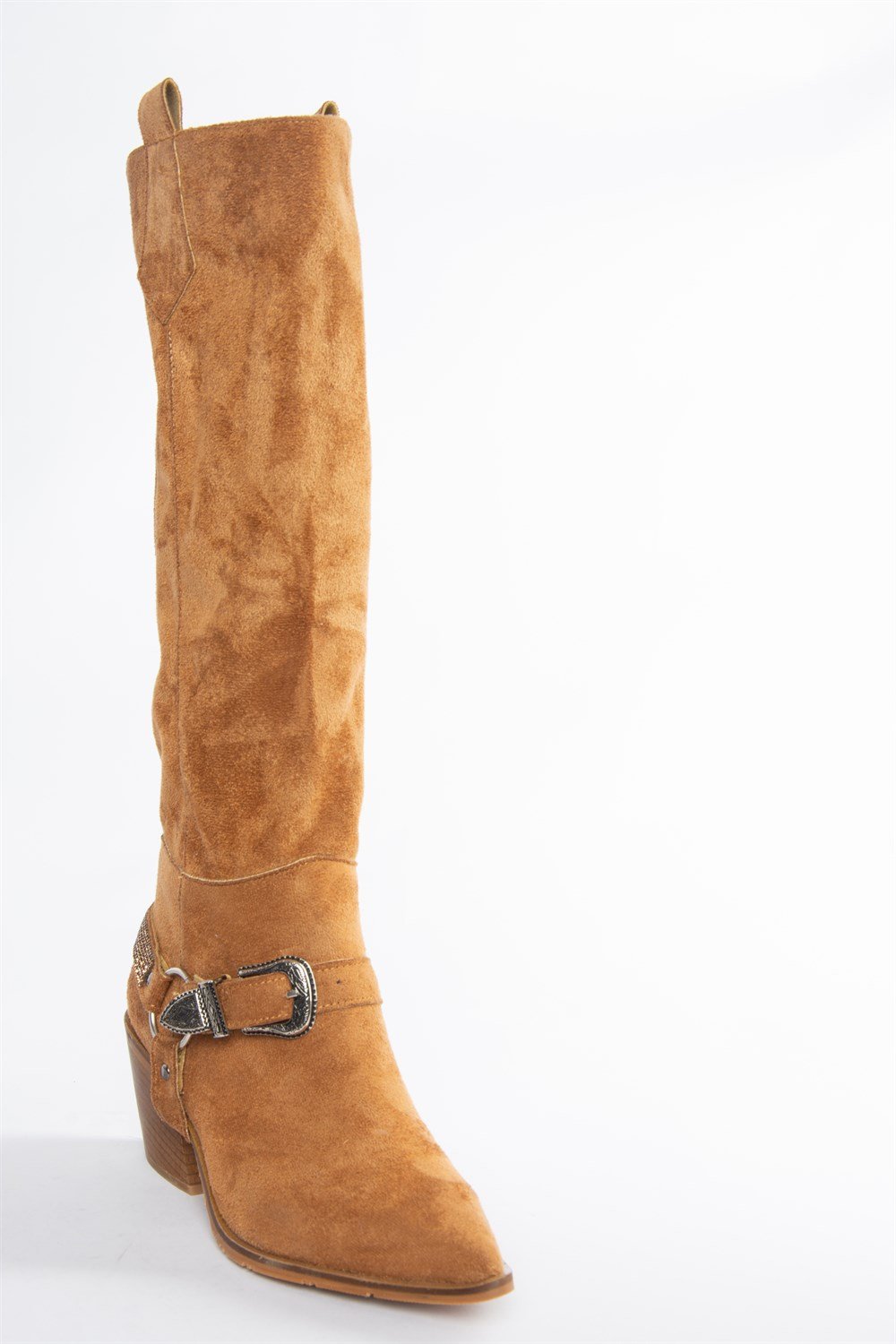 Taba Süet Alçak Topuklu Kovboy Model Çizme N882880702