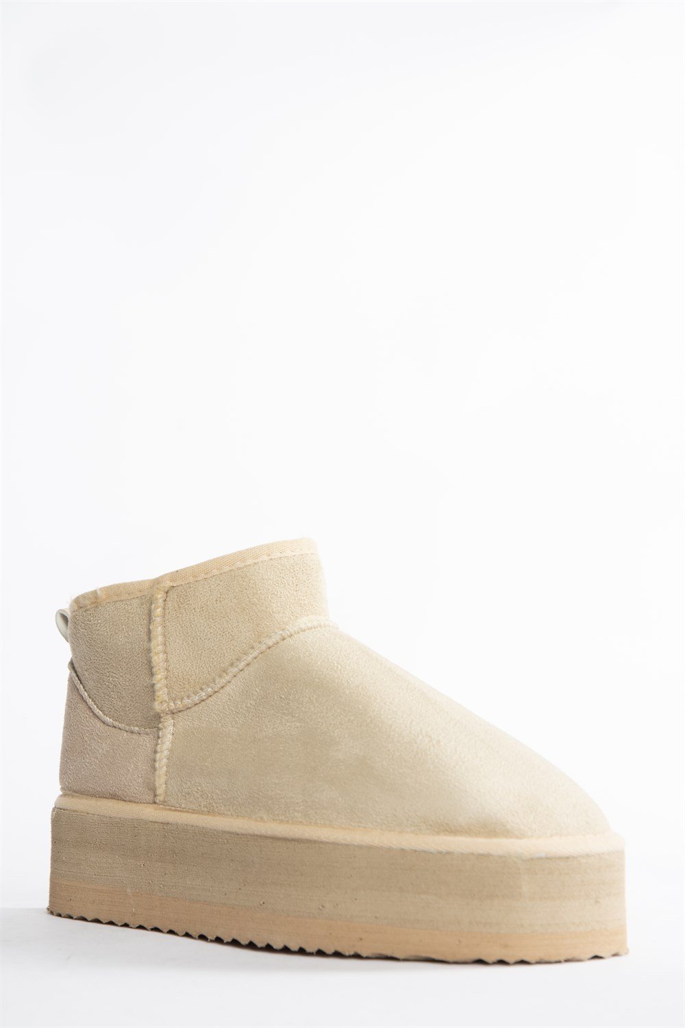 Ten Süet İçi Tüylü Kalın Tabanlı Yarım Kadın Bot N824509202