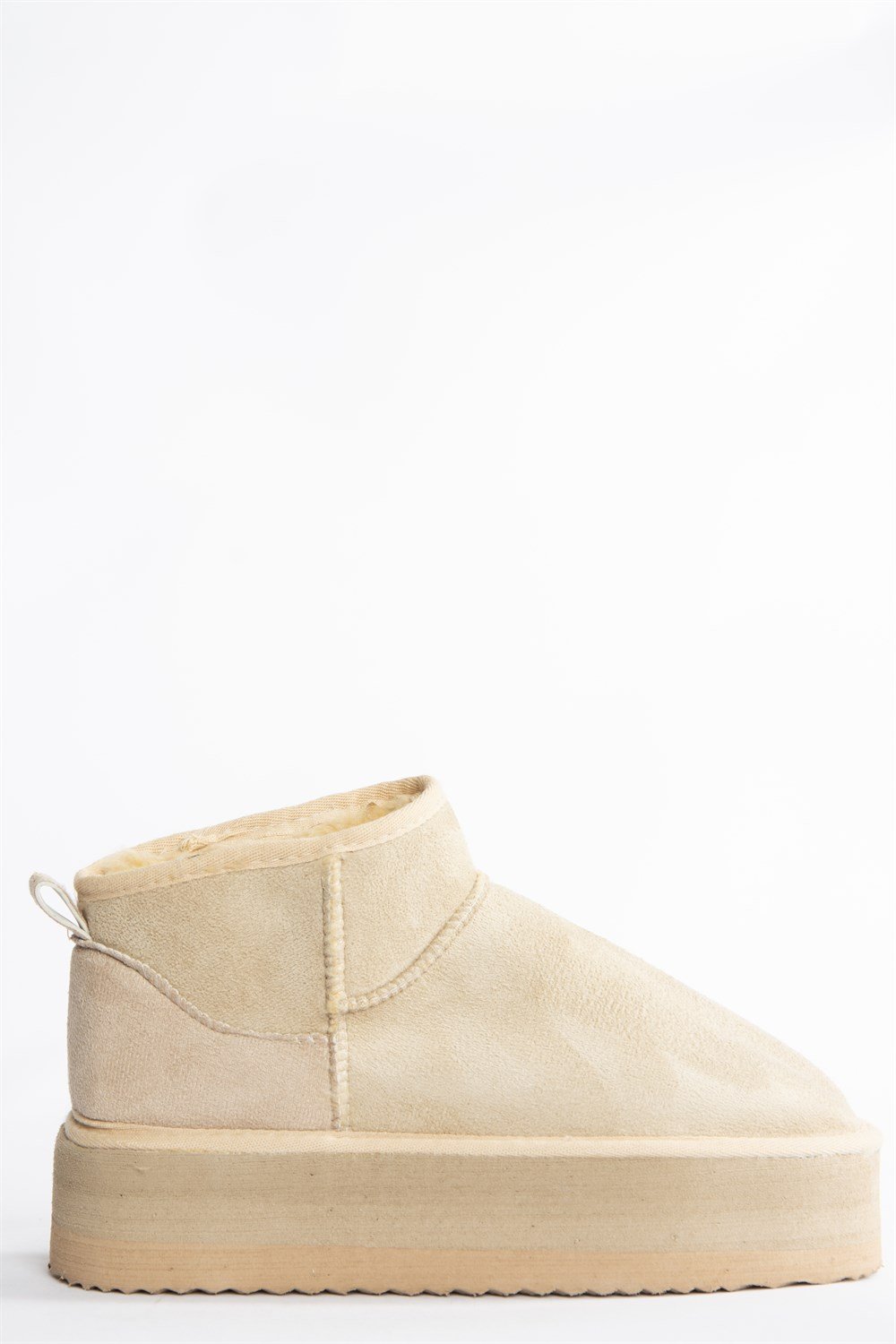 Ten Süet İçi Tüylü Kalın Tabanlı Yarım Kadın Bot N824509202