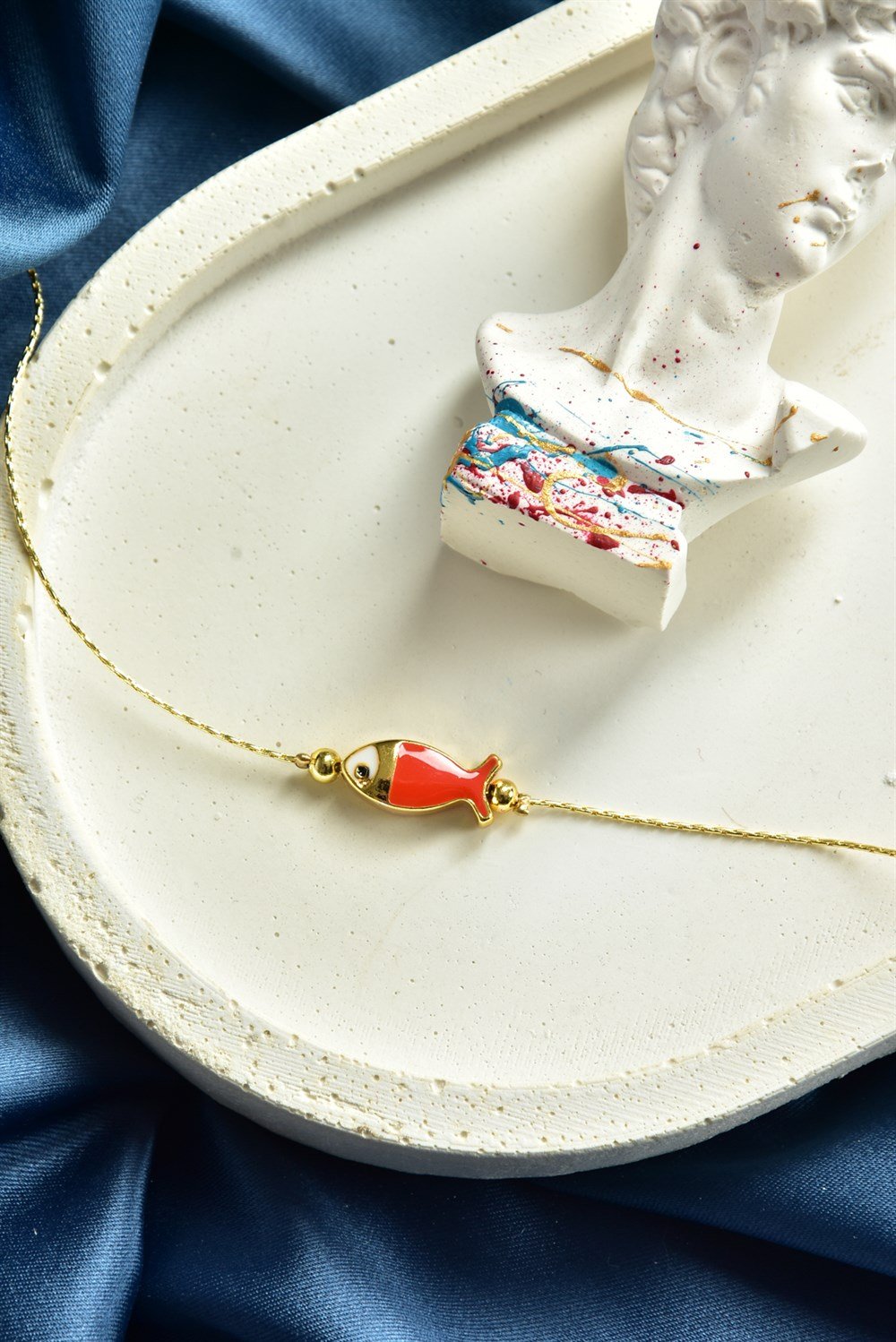 Turuncu Balık Uçlu Gold Halhal KA011203