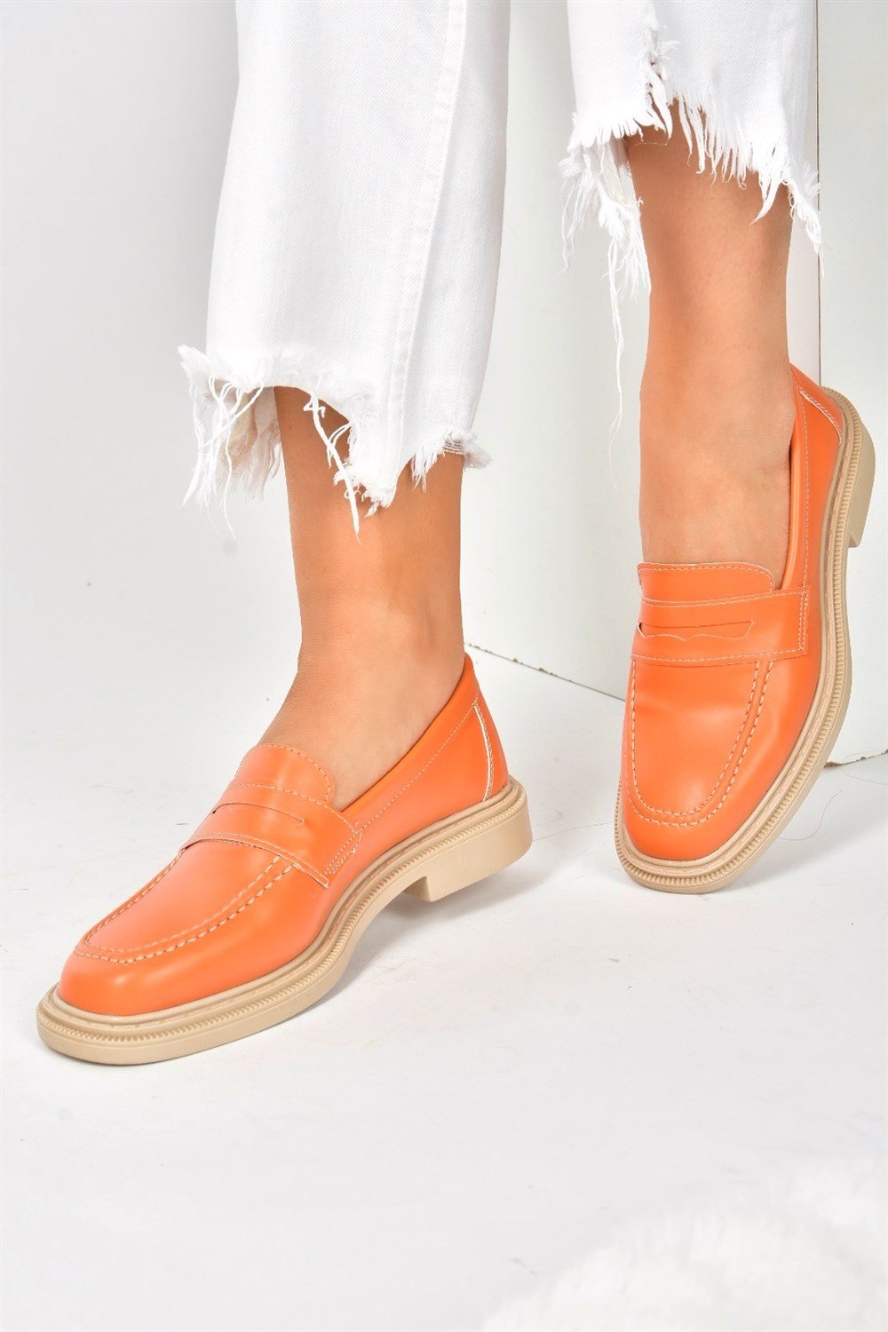 Turuncu Loafer Makosen Kadın Ayakkabı M652302309