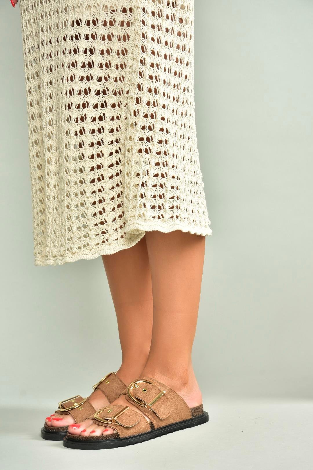 U267732702 Taba Süet Kadın Terlik