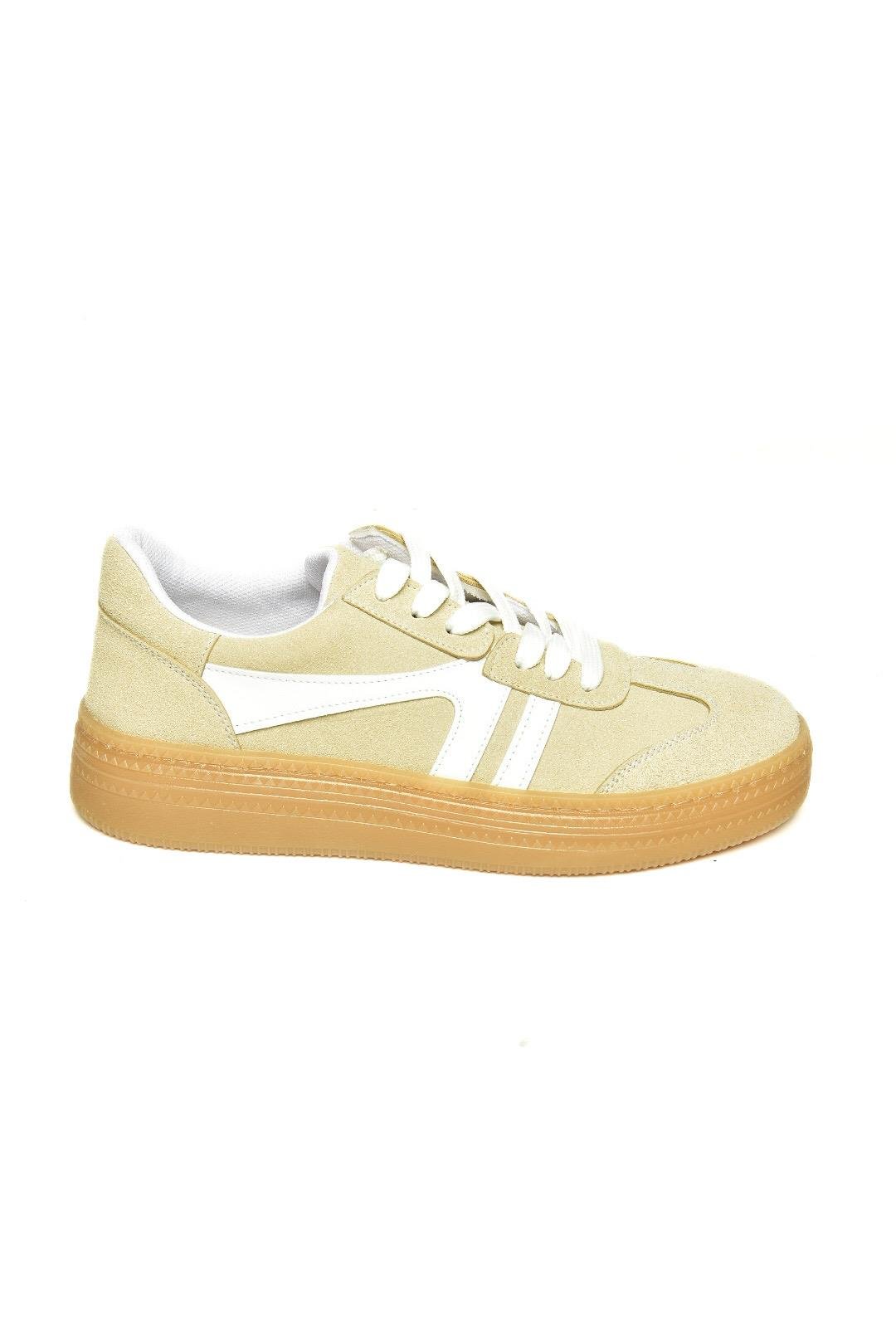 U274431102 Bej Süet Spor Ayakkabı Sneakers