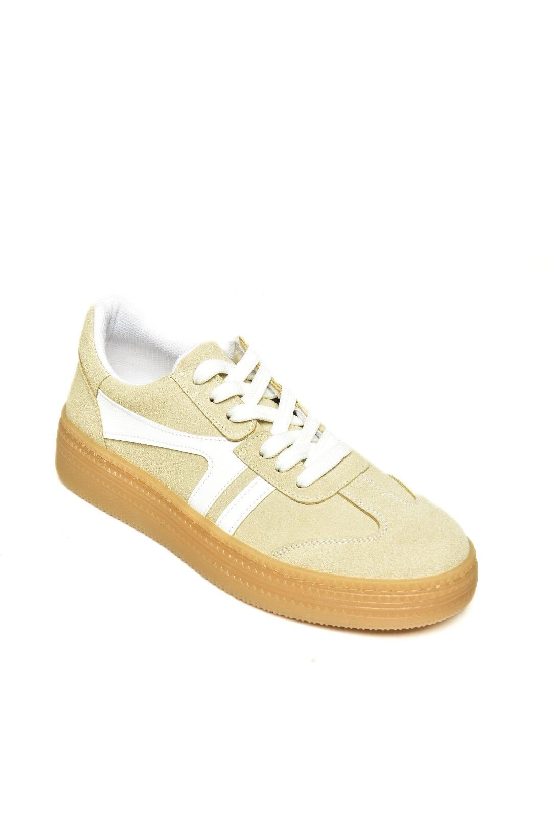 U274431102 Bej Süet Spor Ayakkabı Sneakers