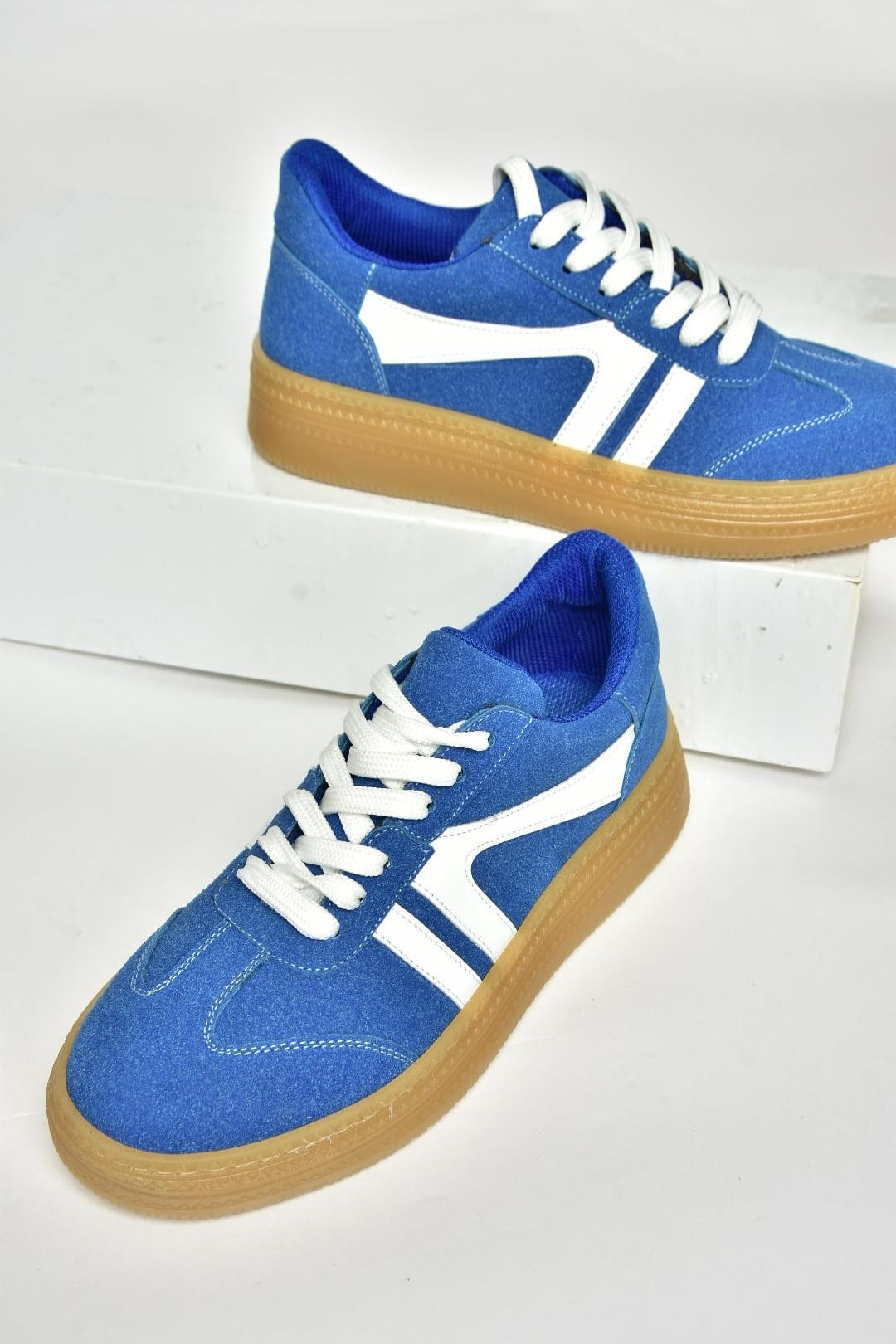 U274431102 Mavi Süet Spor Ayakkabı Sneakers