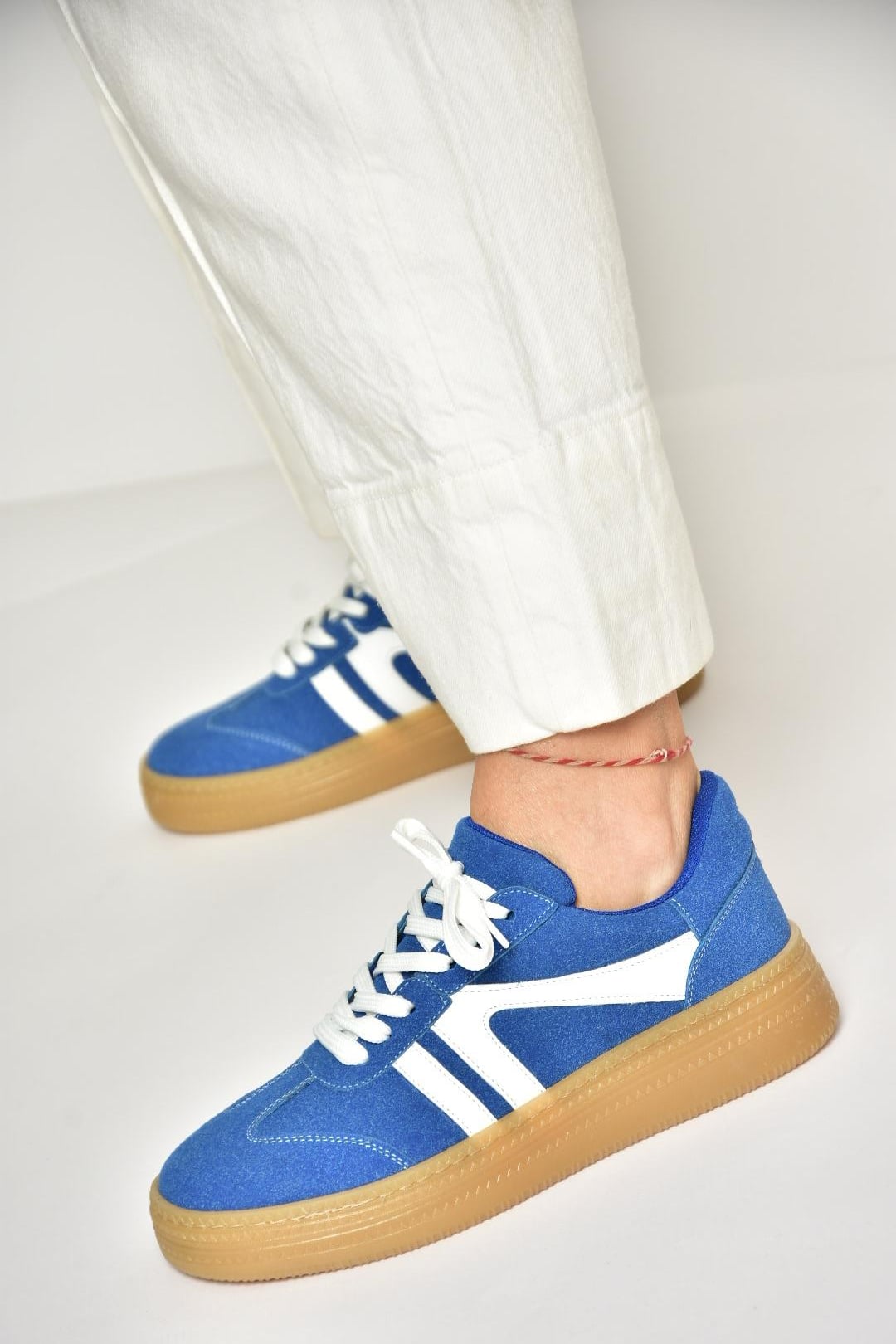 U274431102 Mavi Süet Spor Ayakkabı Sneakers
