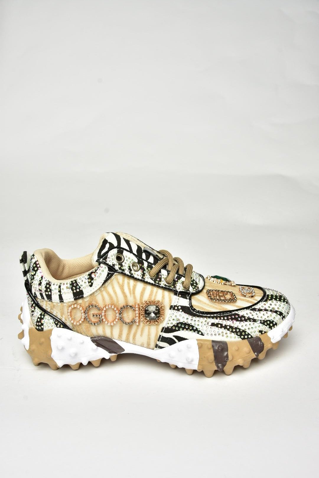 U380143604 Vizon Kumaş Taşlı Spor Ayakkabı Sneakers