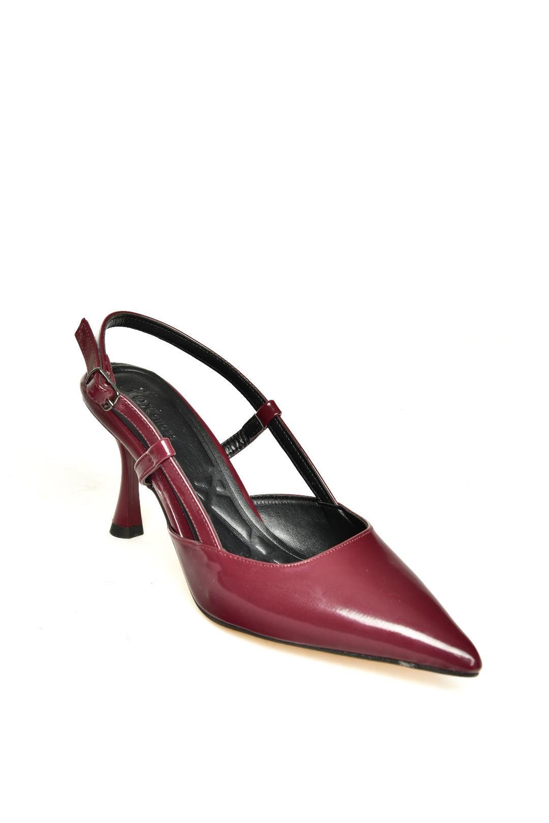 U480441108 Bordo Rugan İnce Topuklu Kadın Abiye Ayakkabı