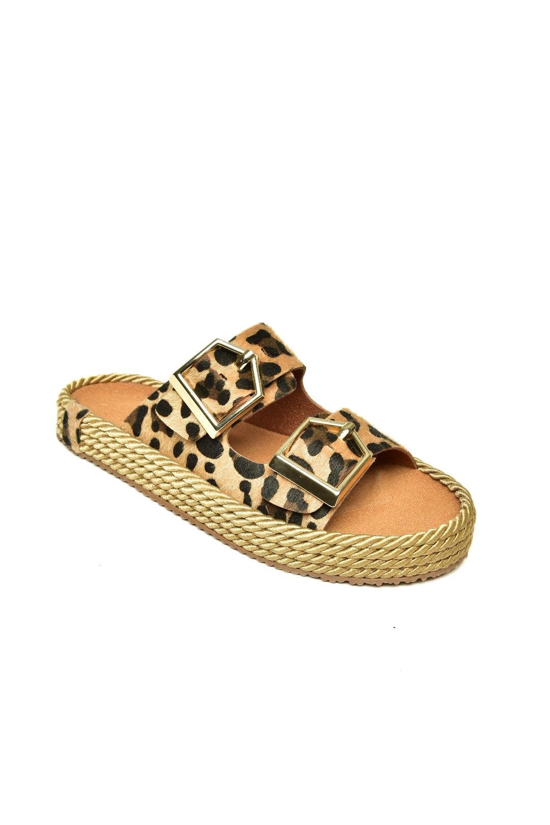 U596030202 Leopar Süet Kadın Terlik